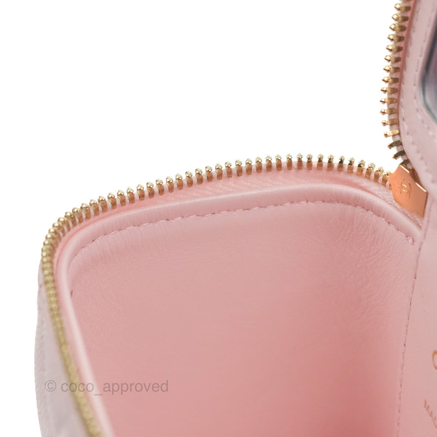 Chanel Mini Vanity With Chain Pink Caviar Gold Hardware