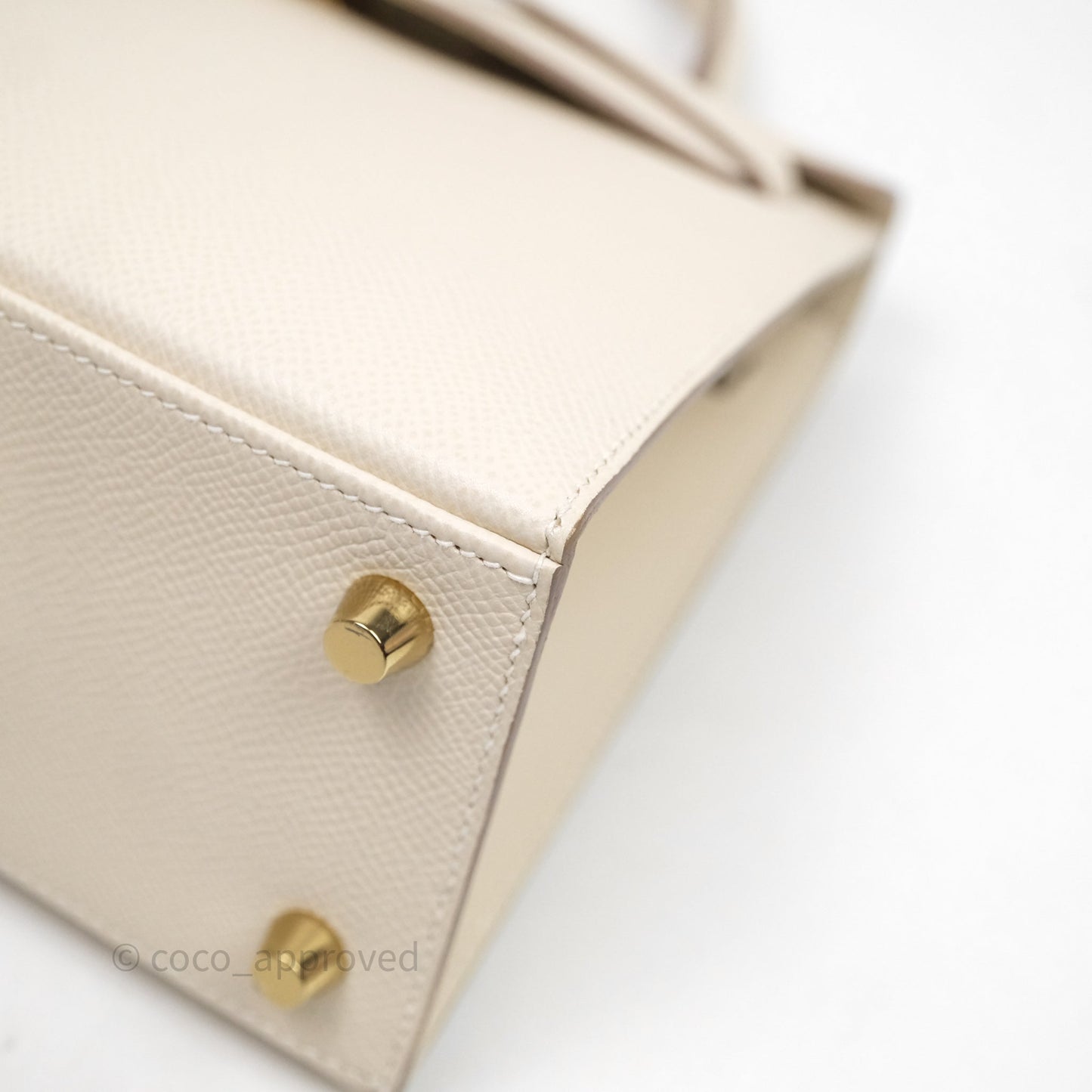 Hermes Kelly 25 Craie Epsom Gold Hardware