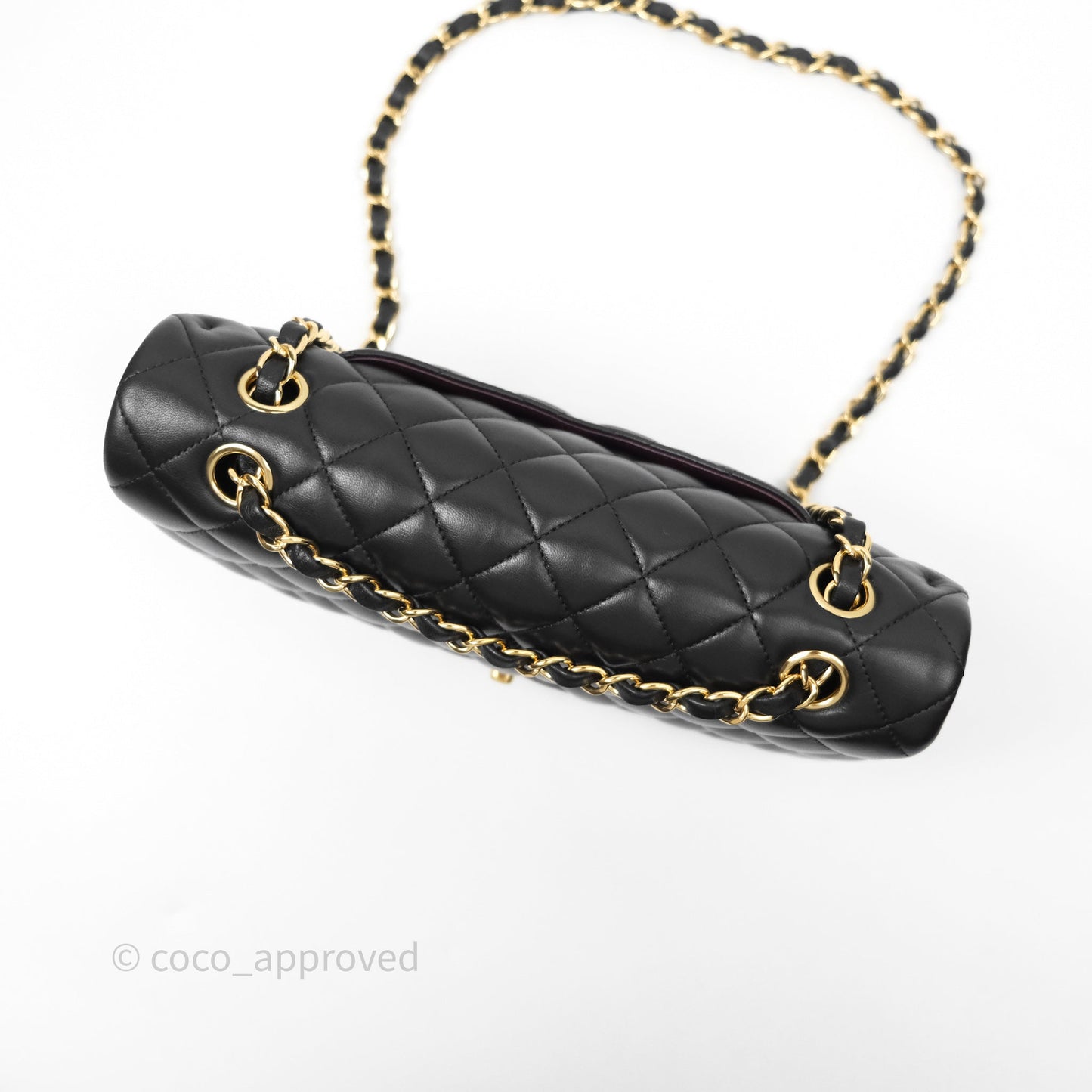 Chanel Classic M/L Medium Flap Quilted Black Lambskin Gold Hardware