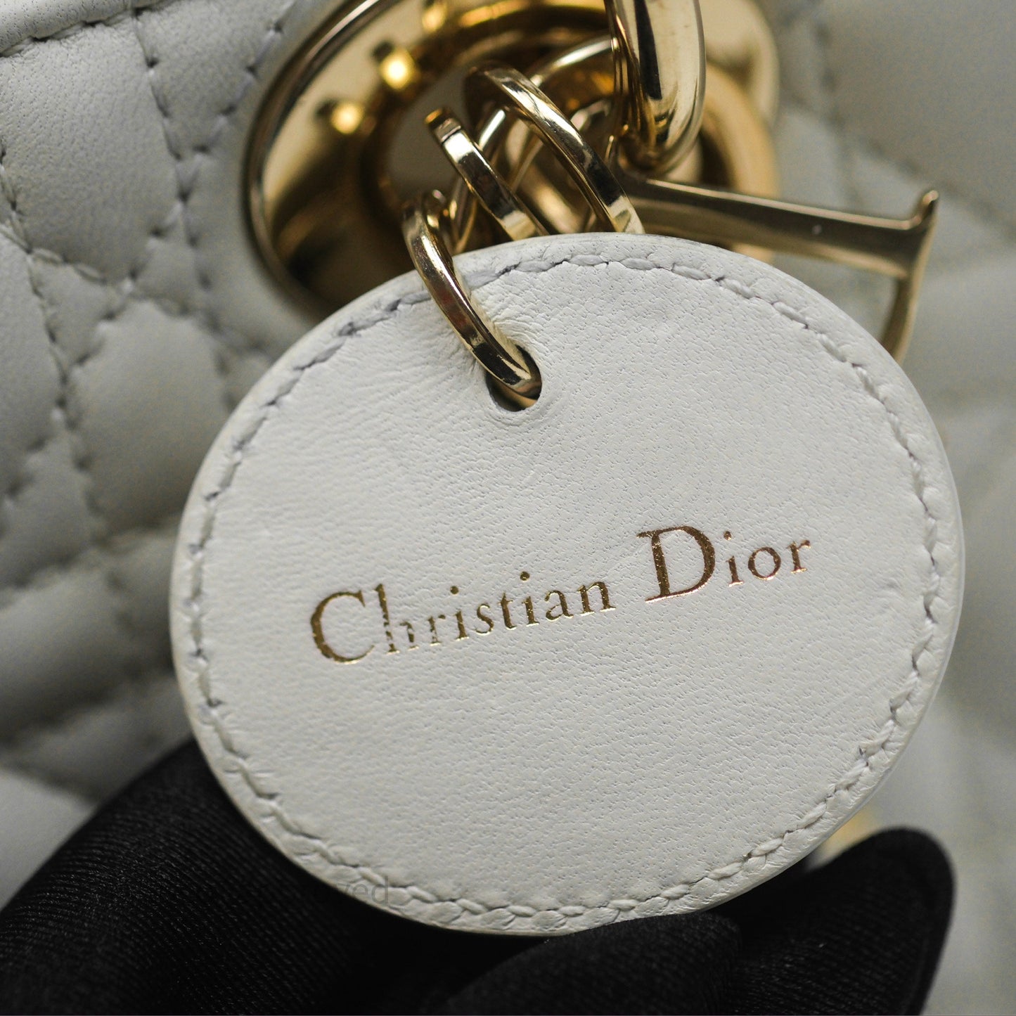 Dior Small Lady D-Joy Bag Ivory White Lambskin Cannage Gold Hardware