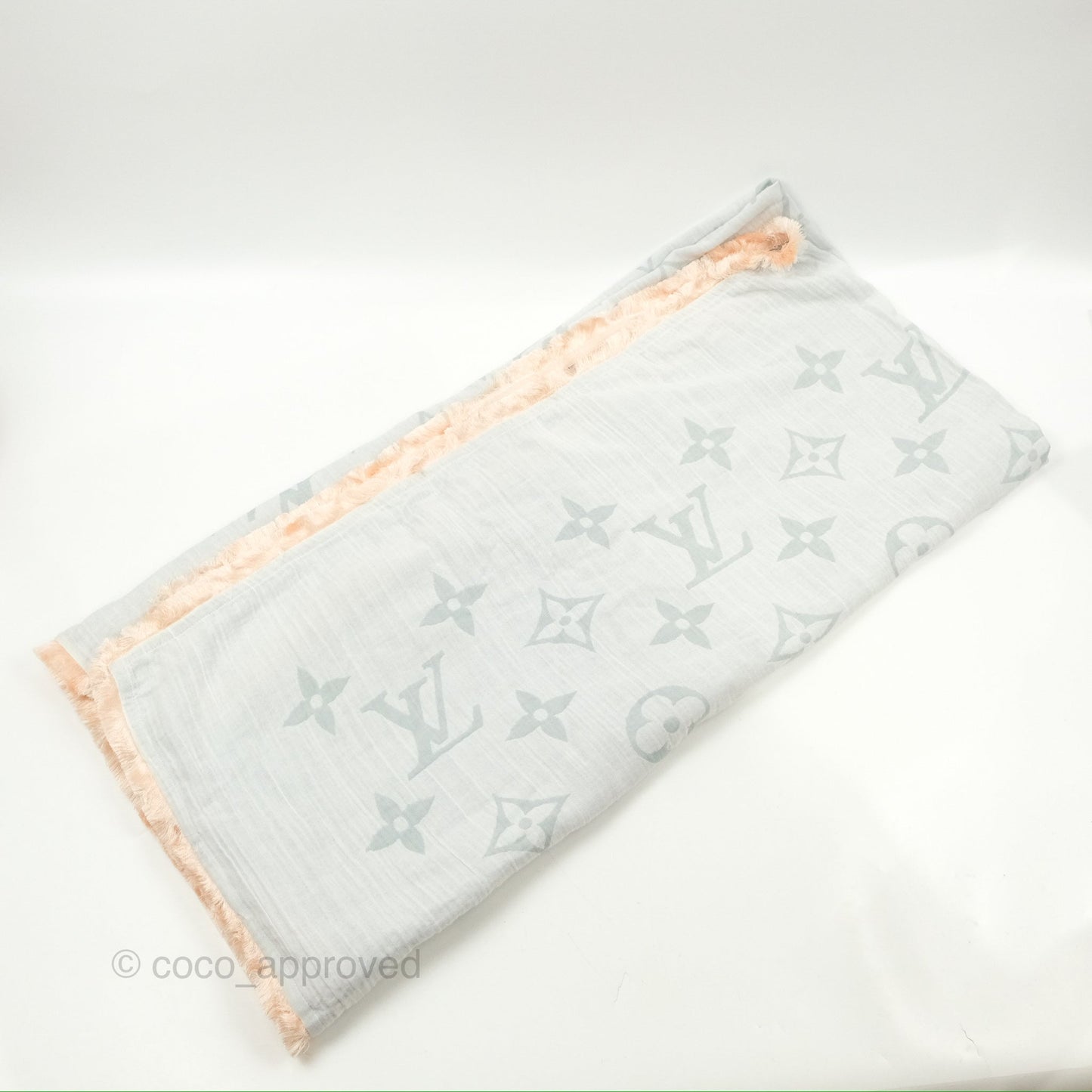 Louis Vuitton So Sweet Cotton Scarf Monogram Blue Ciel