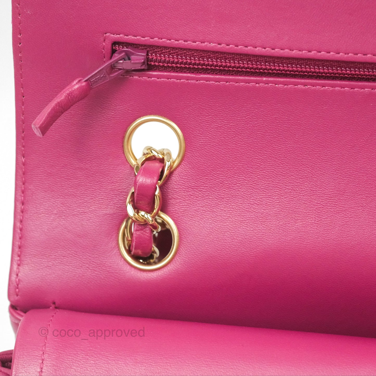 Chanel Medium Classic Flap Chevron Dark Plum Pink Lambskin Gold Hardware