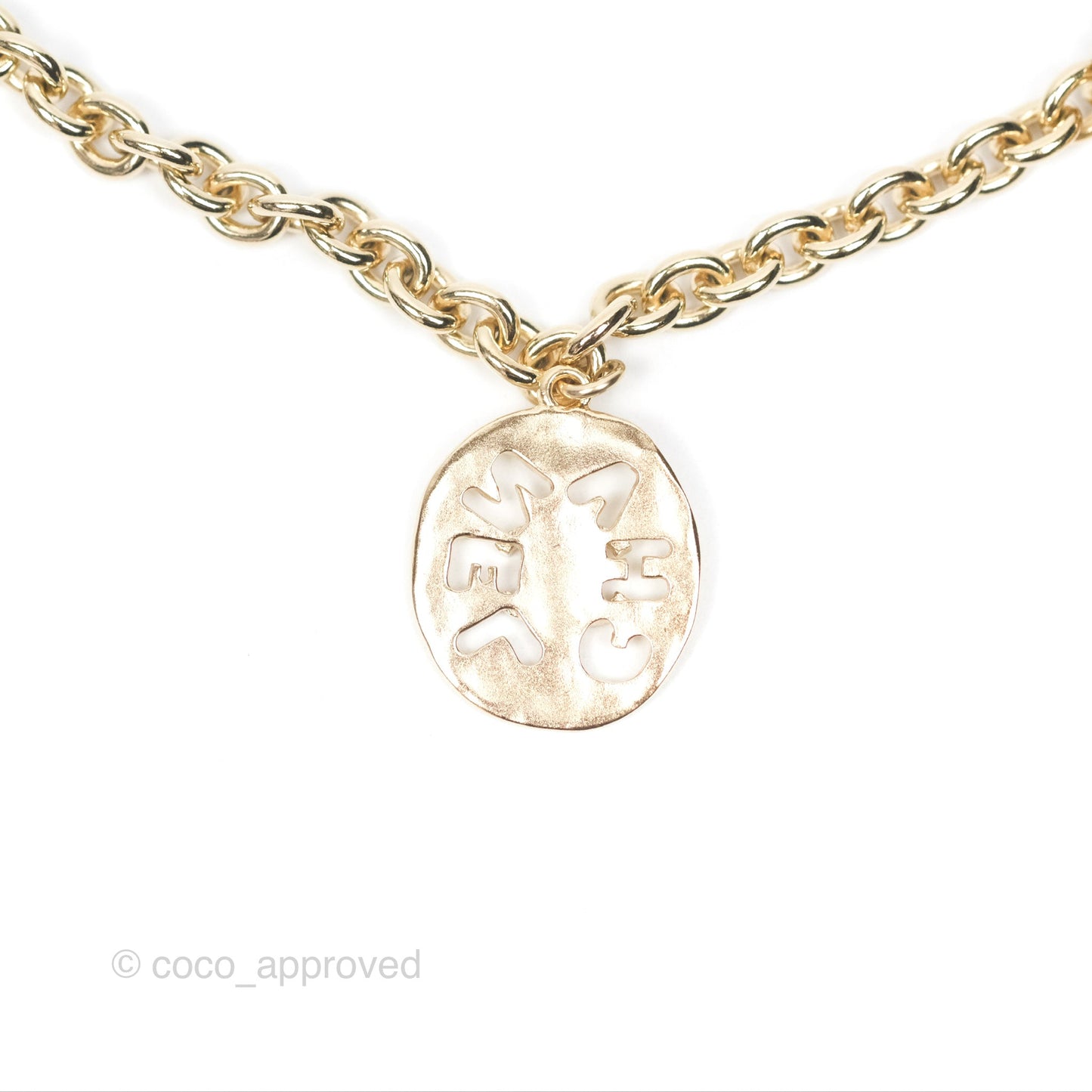 Chanel Charms CC Necklace Gold Tone 21K