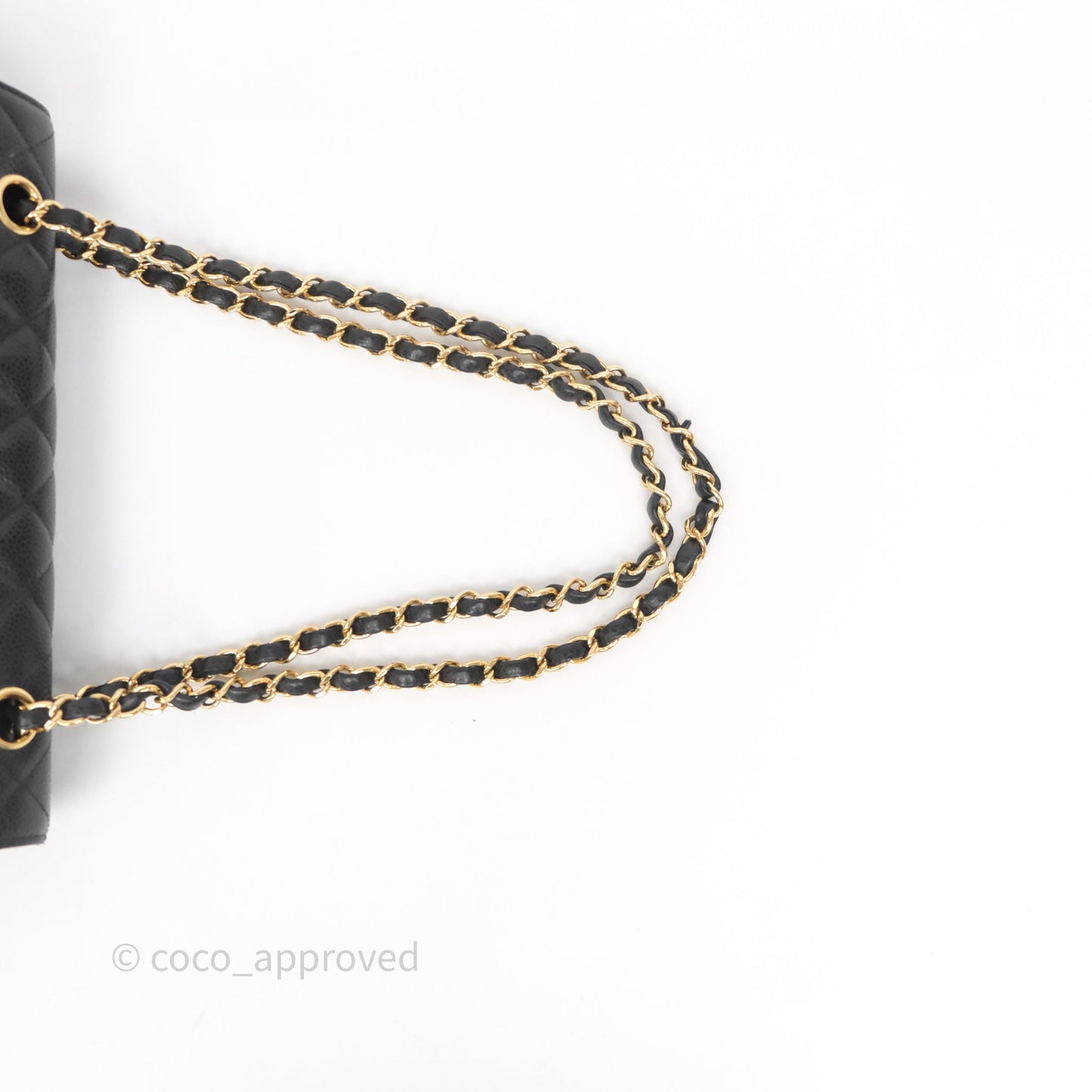 Chanel Classic M/L Medium Flap Quilted Black Caviar Gold Hardware