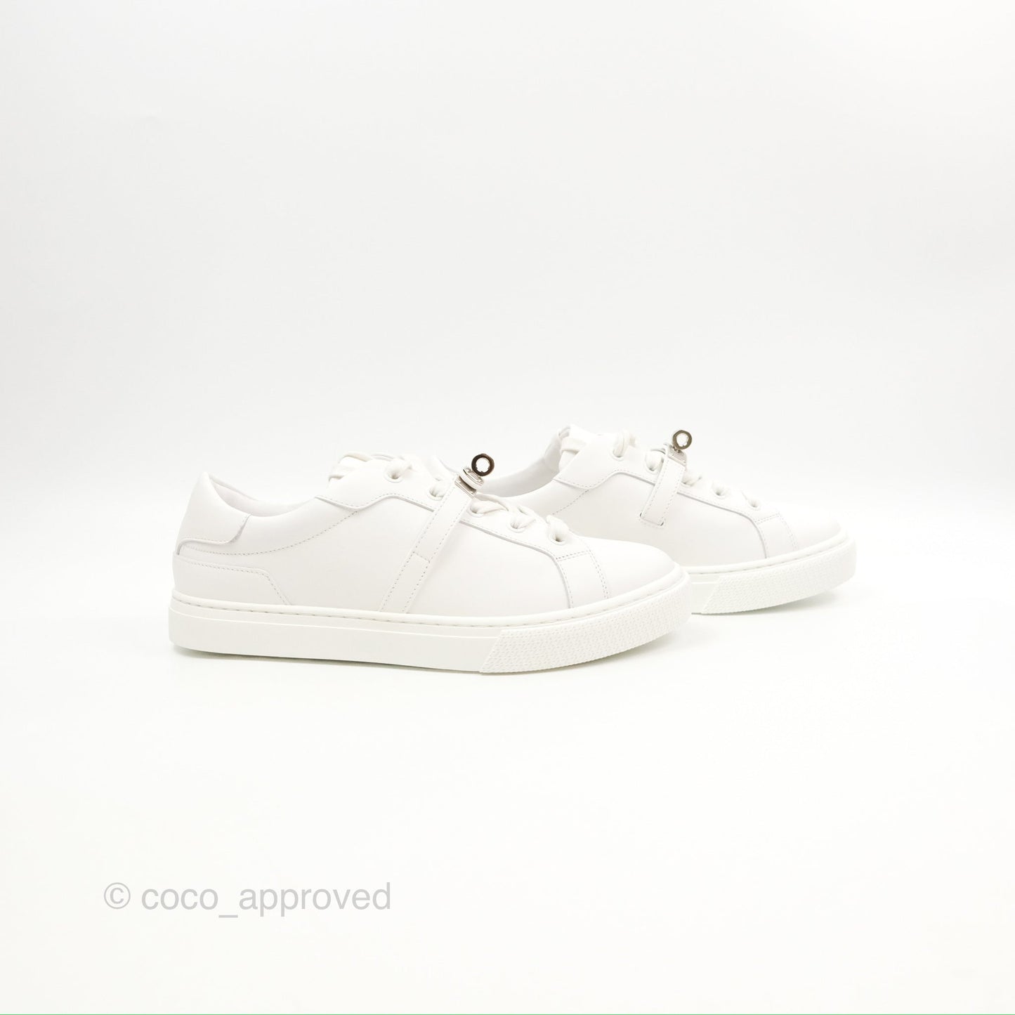 Hermès Day Sneaker Kelly Blanc Palladium Size 38.5