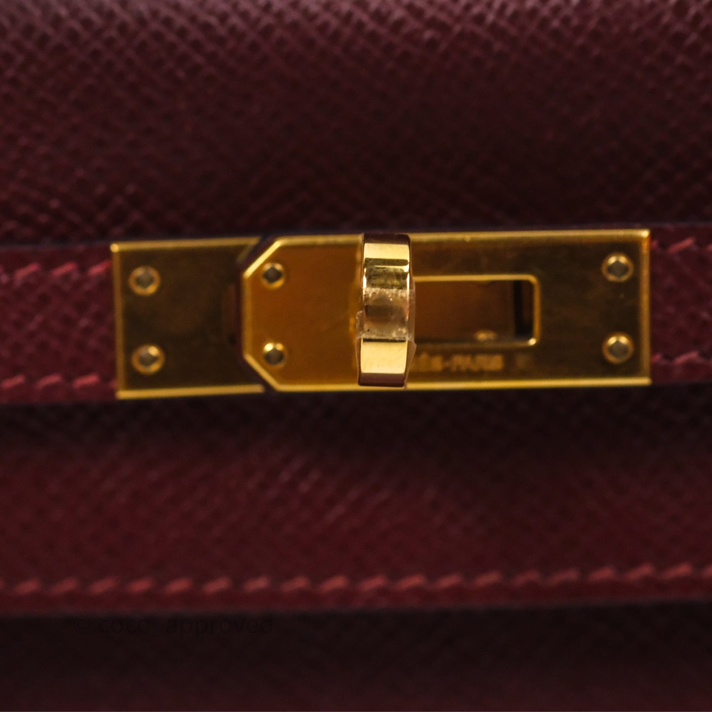 Hermès Sellier Kelly 25 Rouge H Epsom Gold Hardware
