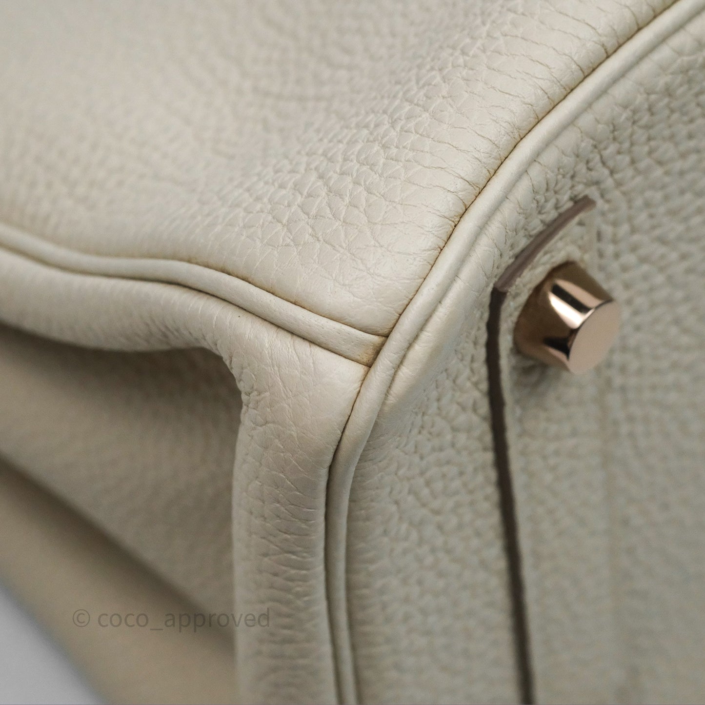 Hermès Birkin 25 Retourne Craie 10 Togo Gold Hardware