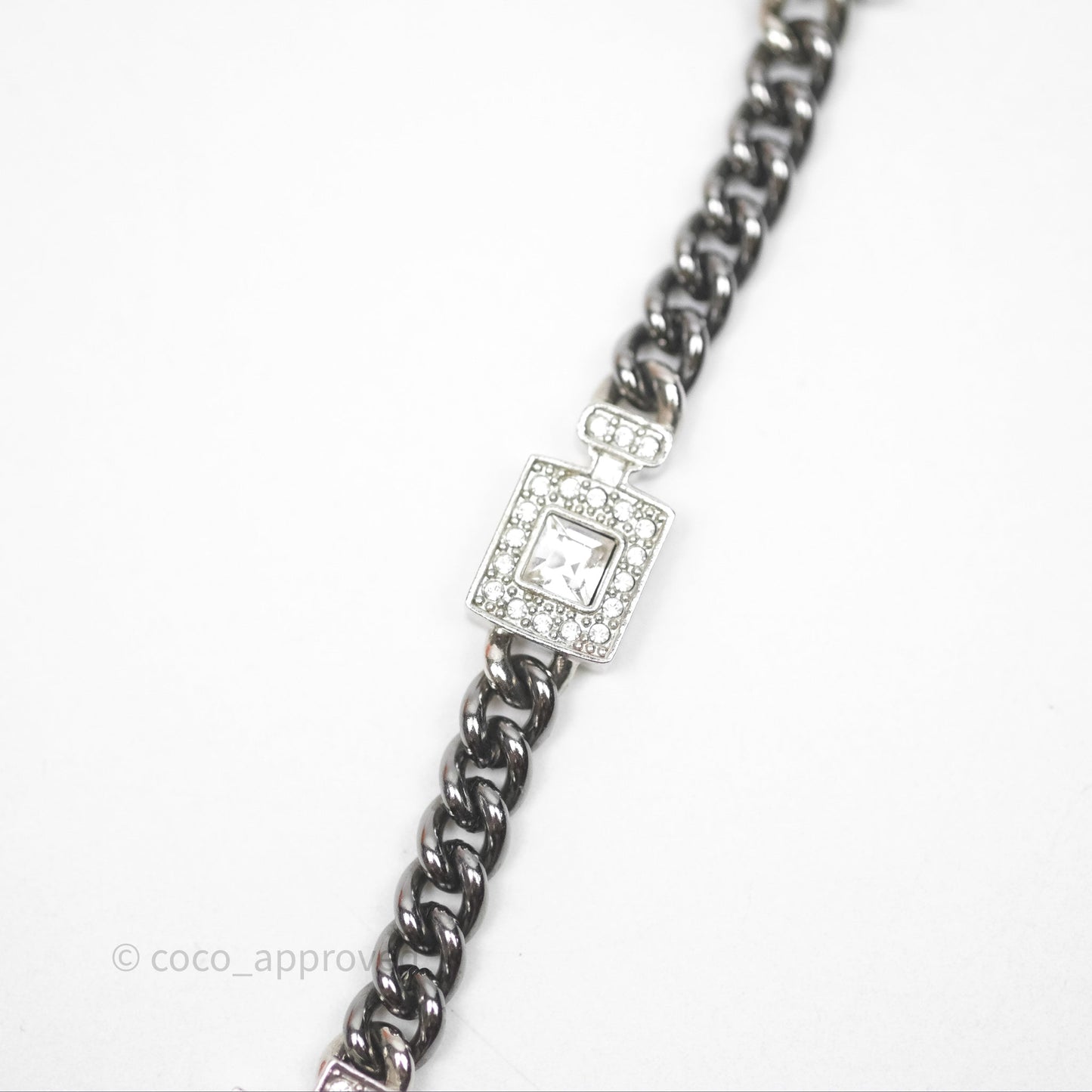 Chanel Crystal Lucky Charms Chain Choker Necklace Ruthenium Hardware 22P