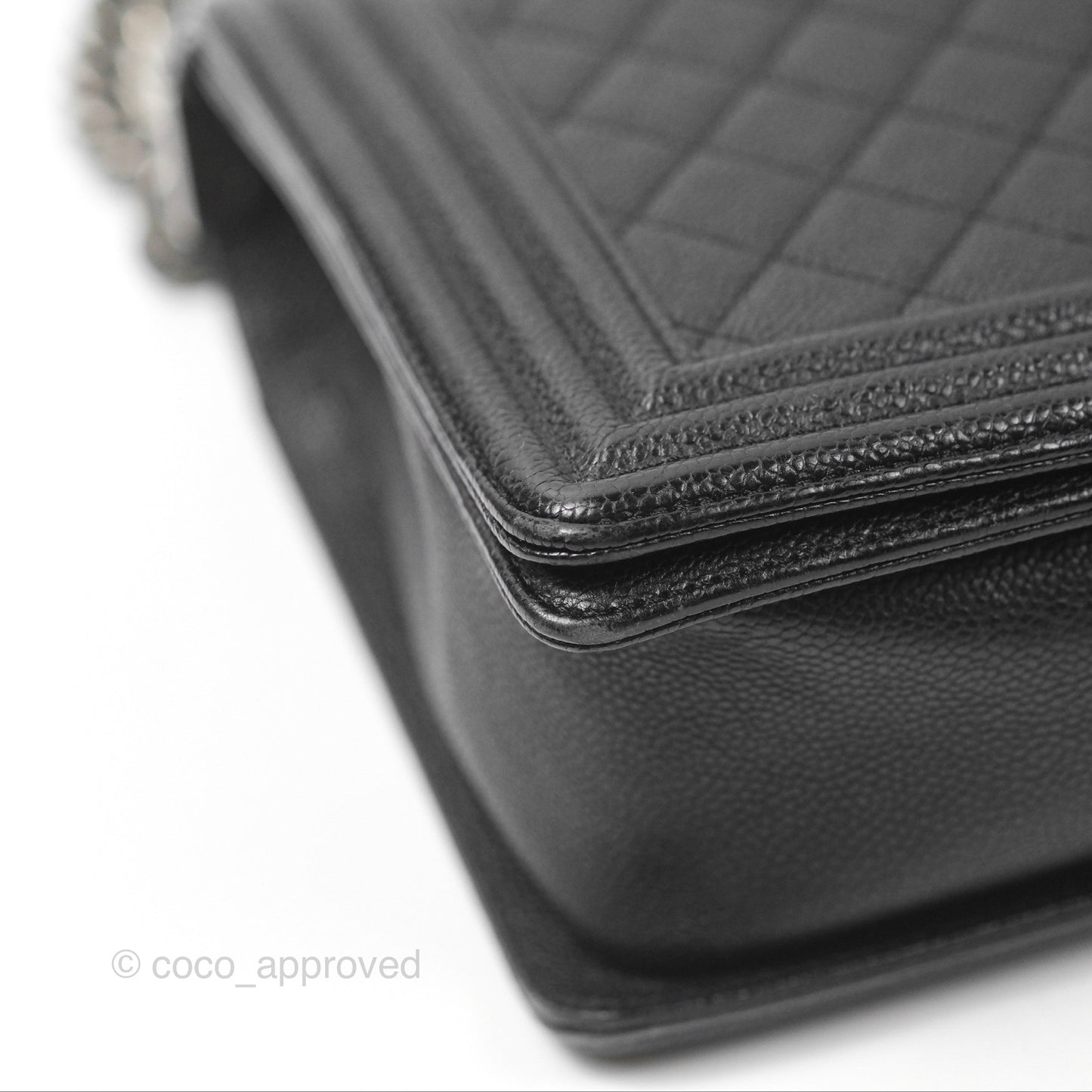 Chanel Quilted New Medium Boy Black Caviar Ruthenium Hardware