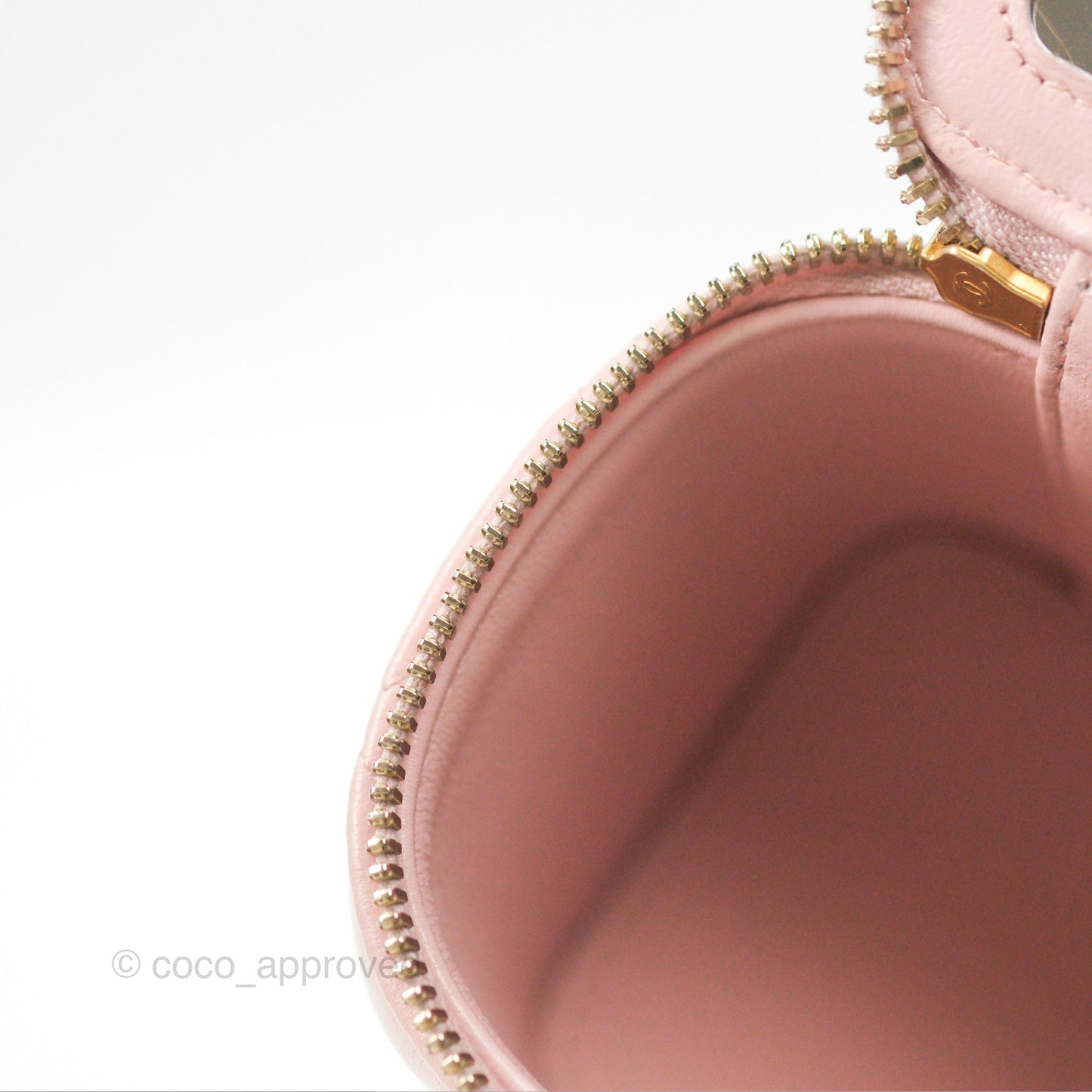 Chanel Mini Vanity With Chain Adjustable Camellia Light Pink Lambskin Aged Gold Hardware