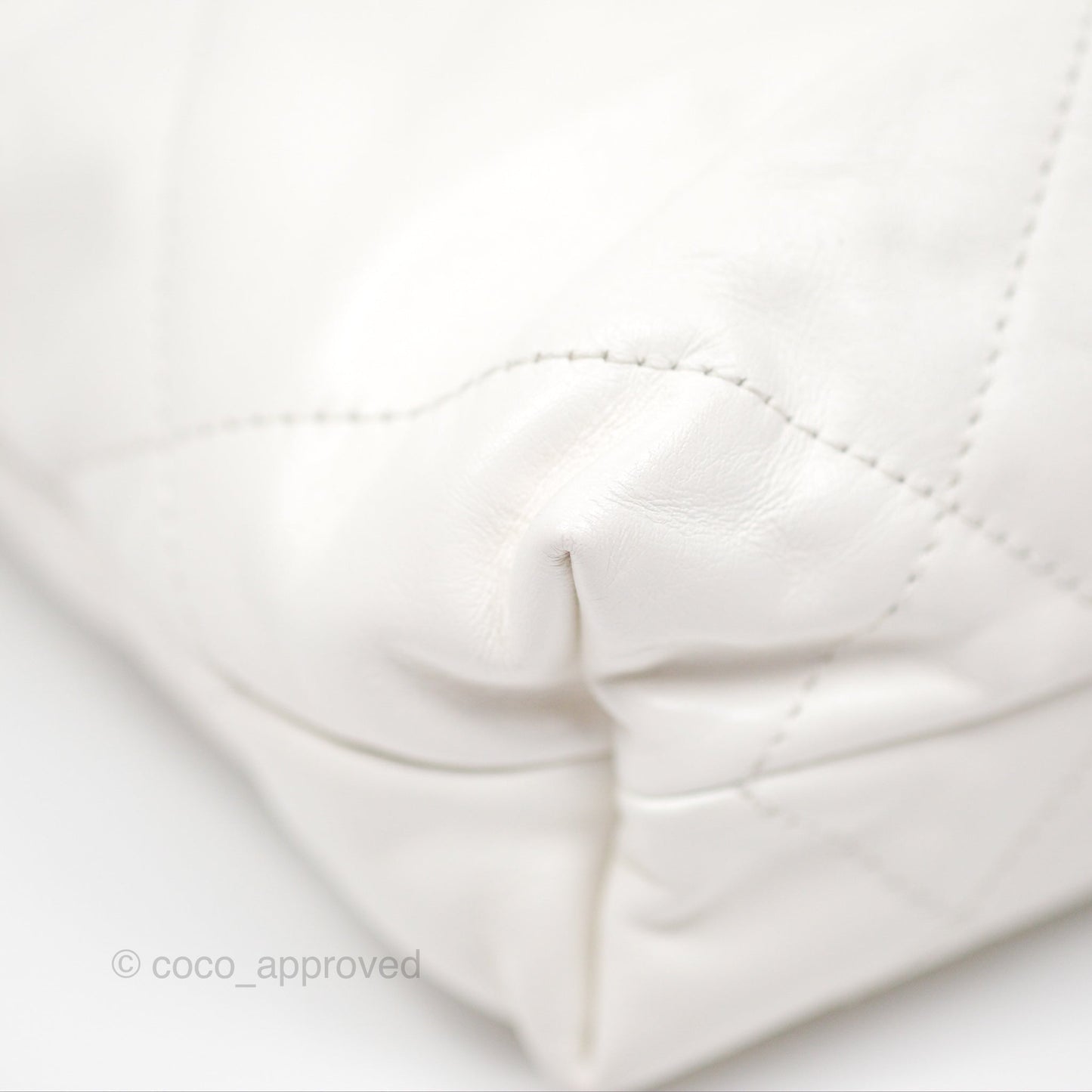 Chanel 22 Mini Bag White Shiny Crumpled Calfskin