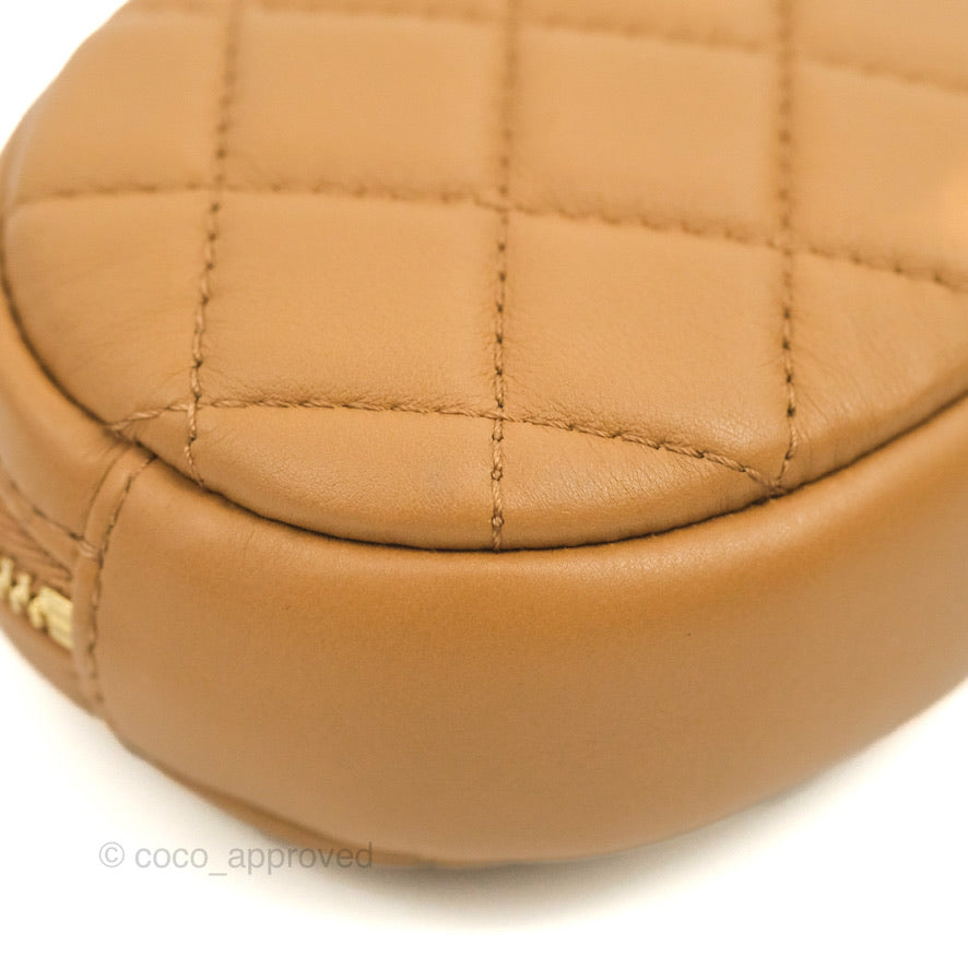 Chanel Flap Waist Bag with Leather & Tweed Coin Purses Dark Beige Calfskin