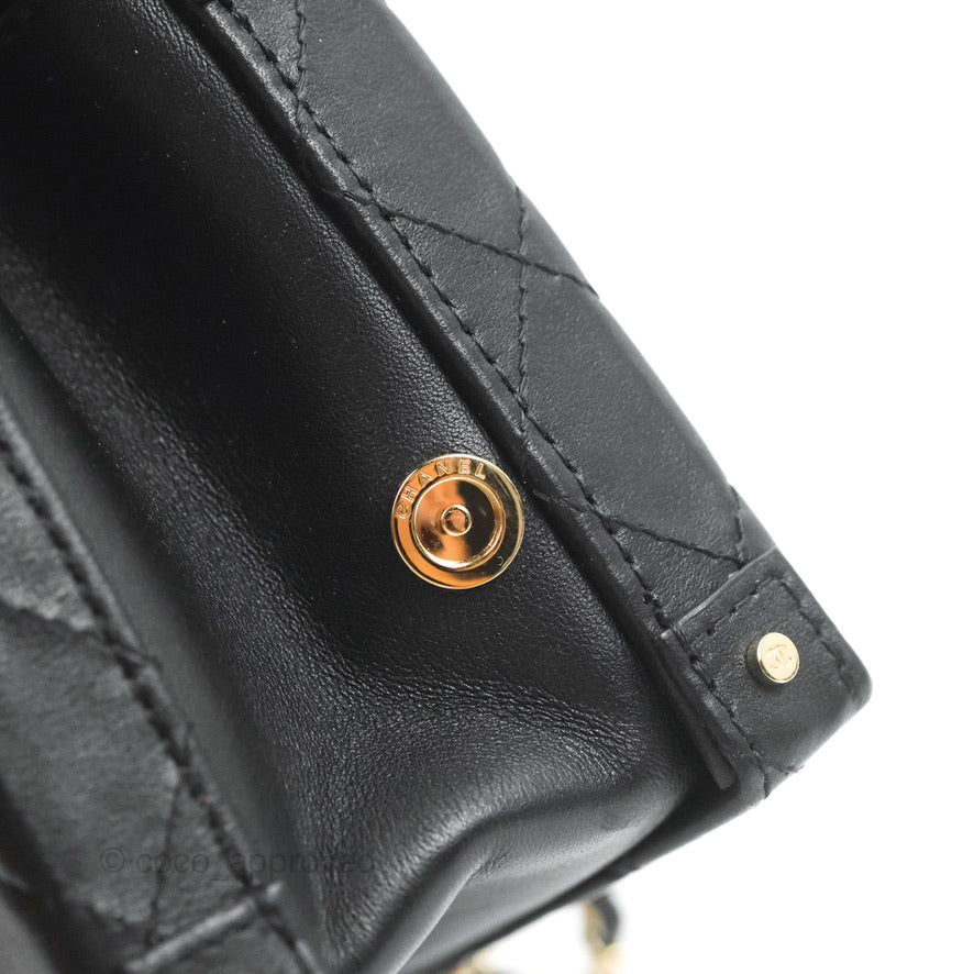Chanel Quilted Vanity Case with Chain Black Calfskin Gold Hardware 22B