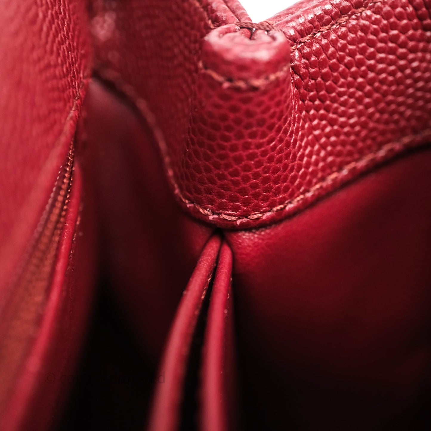 Chanel Small Coco Handle Quilted Red Burgundy Caviar Gold Hardware