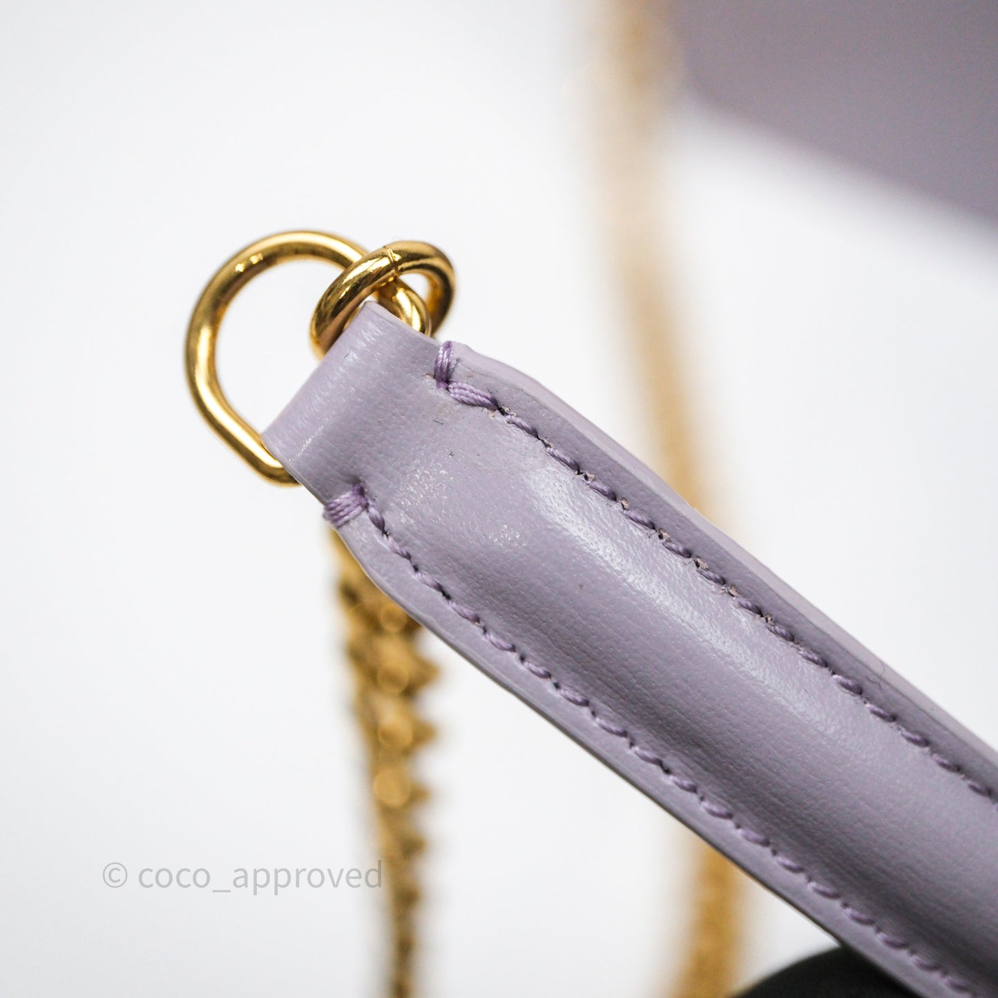 Celine Margo Wallet On Chain in Purple lavender Shiny Calfskin