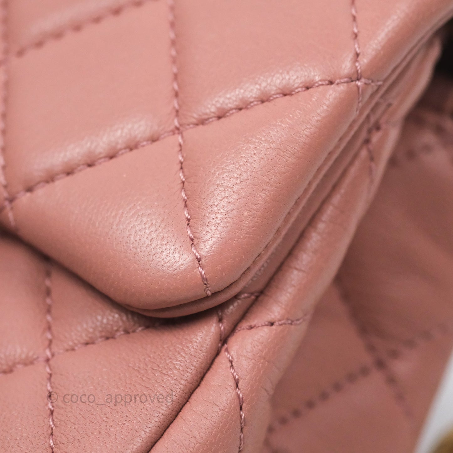 Chanel Mini Rectangular Pearl Crush Dusty Pink Lambskin Aged Gold Hardware