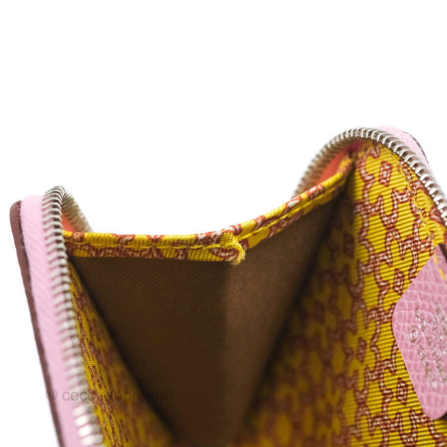 Hermès Silk In Compact Wallet Pink Epsom