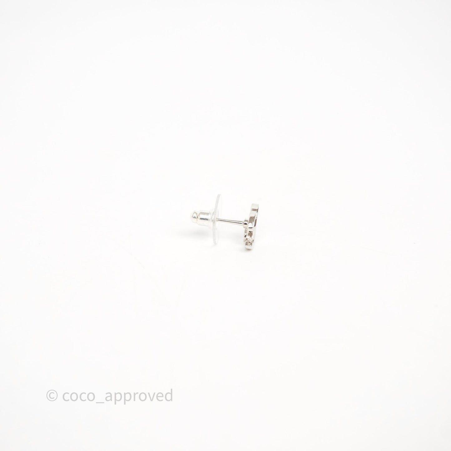 Chanel Double CC Earrings Silver Tone 26S
