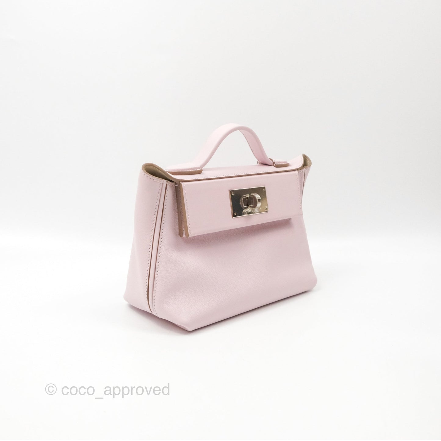 Hermès 24/24 21 Mini Mauve Pale Evercolor/Swift Palladium Hardware