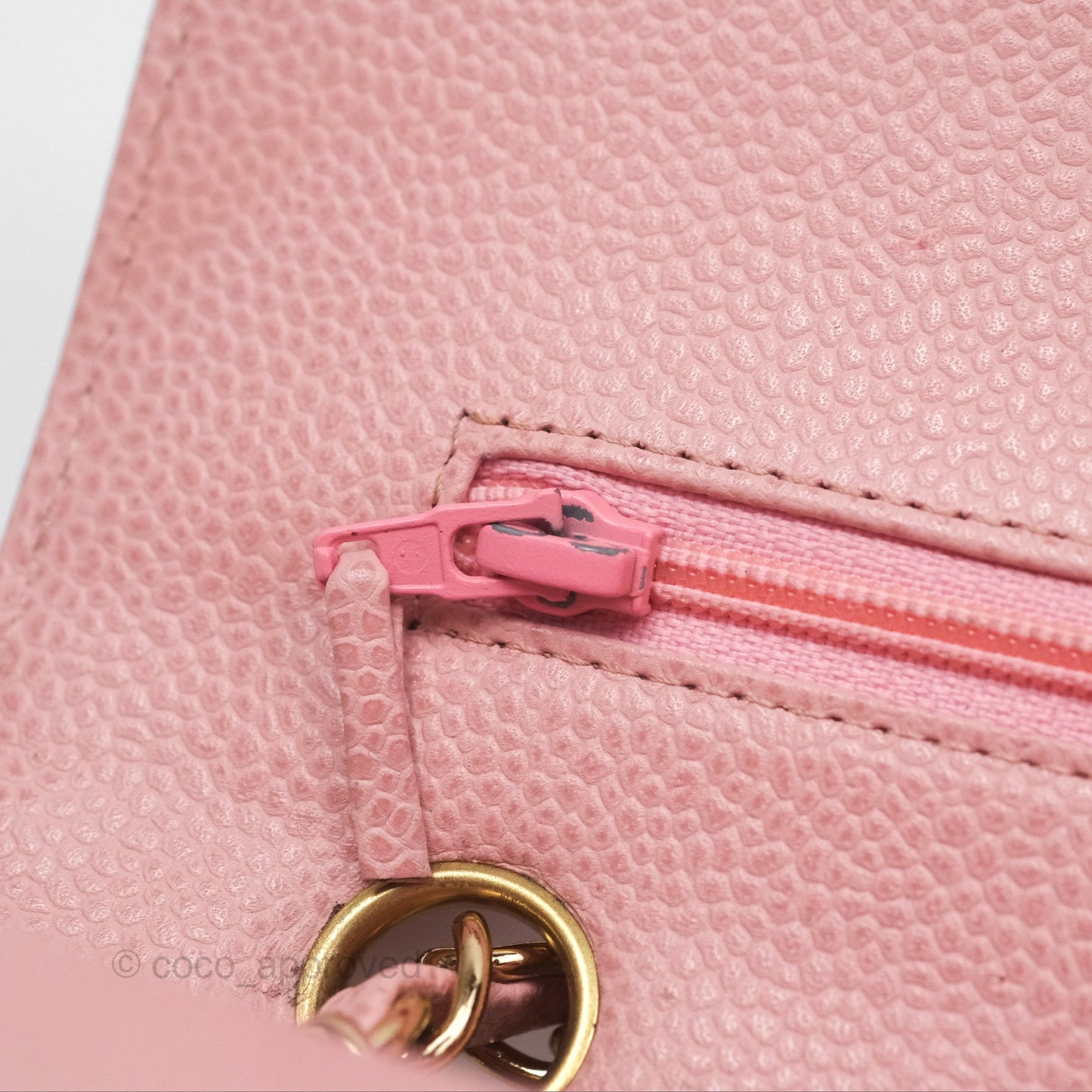Chanel Vintage Classic M/L Medium Flap Quilted Sakura Pink Caviar 24K Gold Hardware