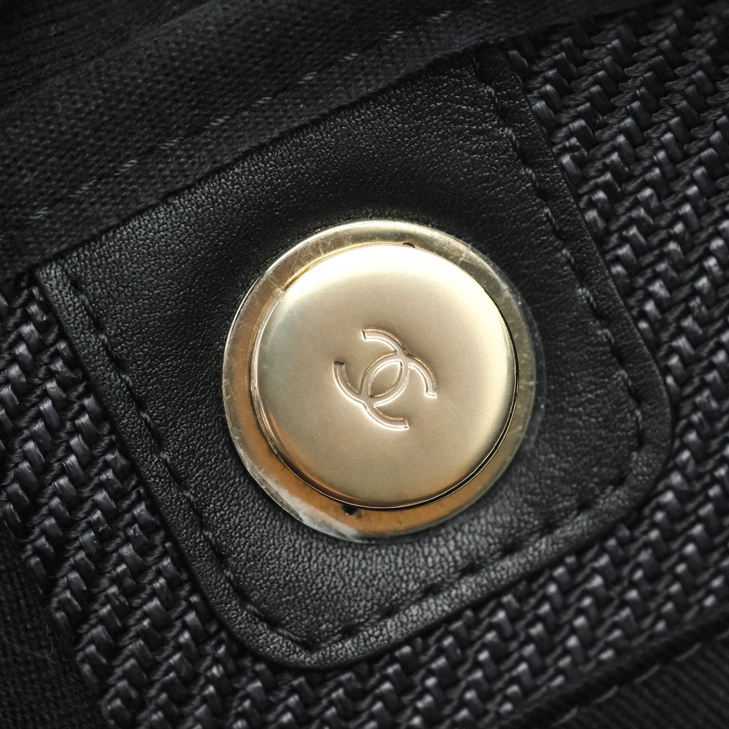 Chanel Large Deauville Charcoal Grey Canvas