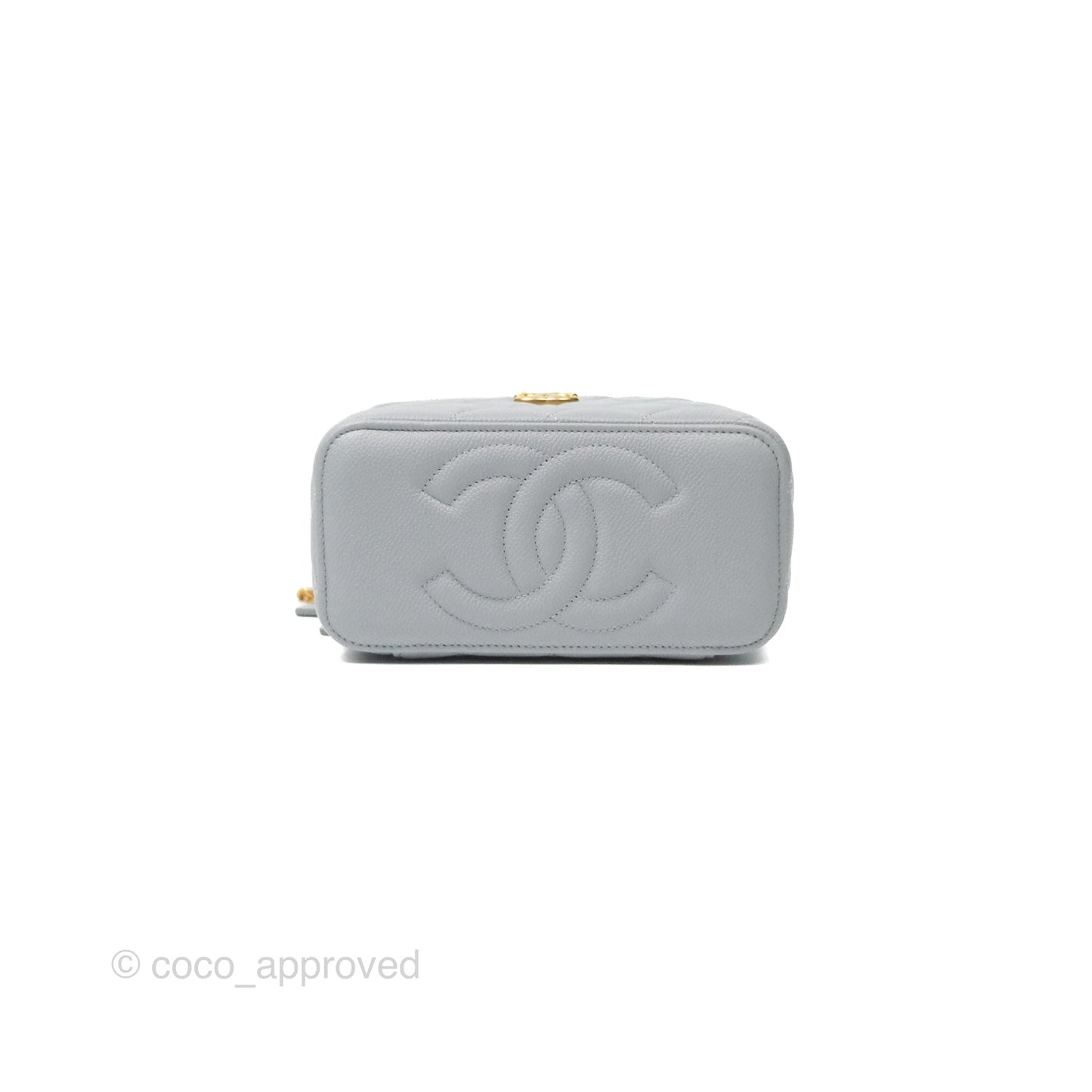 Chanel Vanity with Heart Adjustable Chain Grey Caviar Aged Gold Hardware