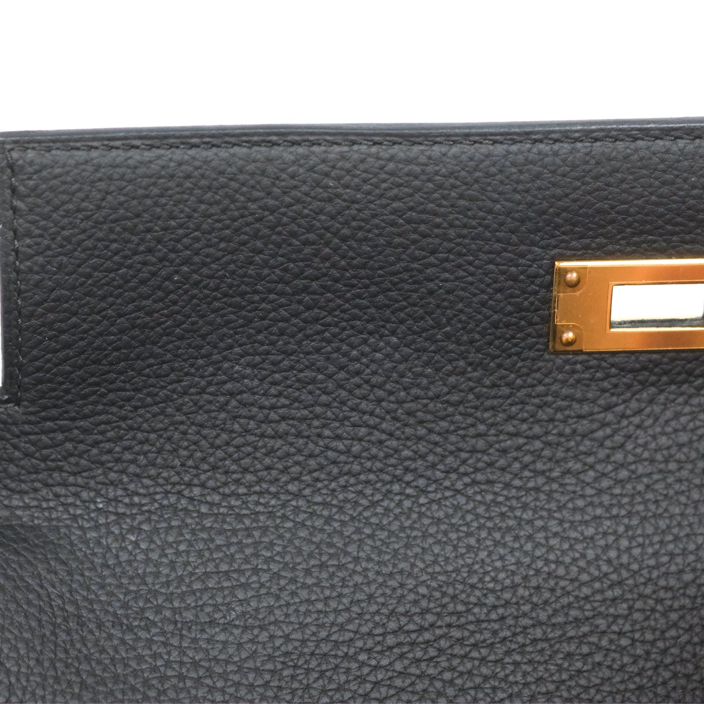 Hermès Retourne Kelly 28 Black Noir 89 Togo Gold Hardware