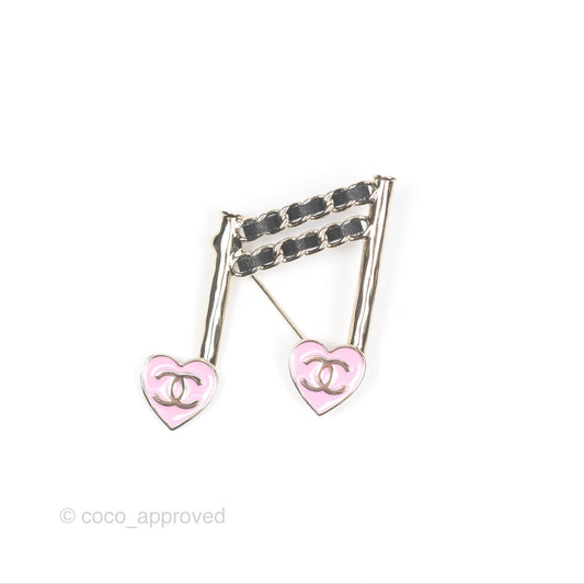 Chanel Heart Studded Street Style With Jewels Brooch Gold Tone 24A