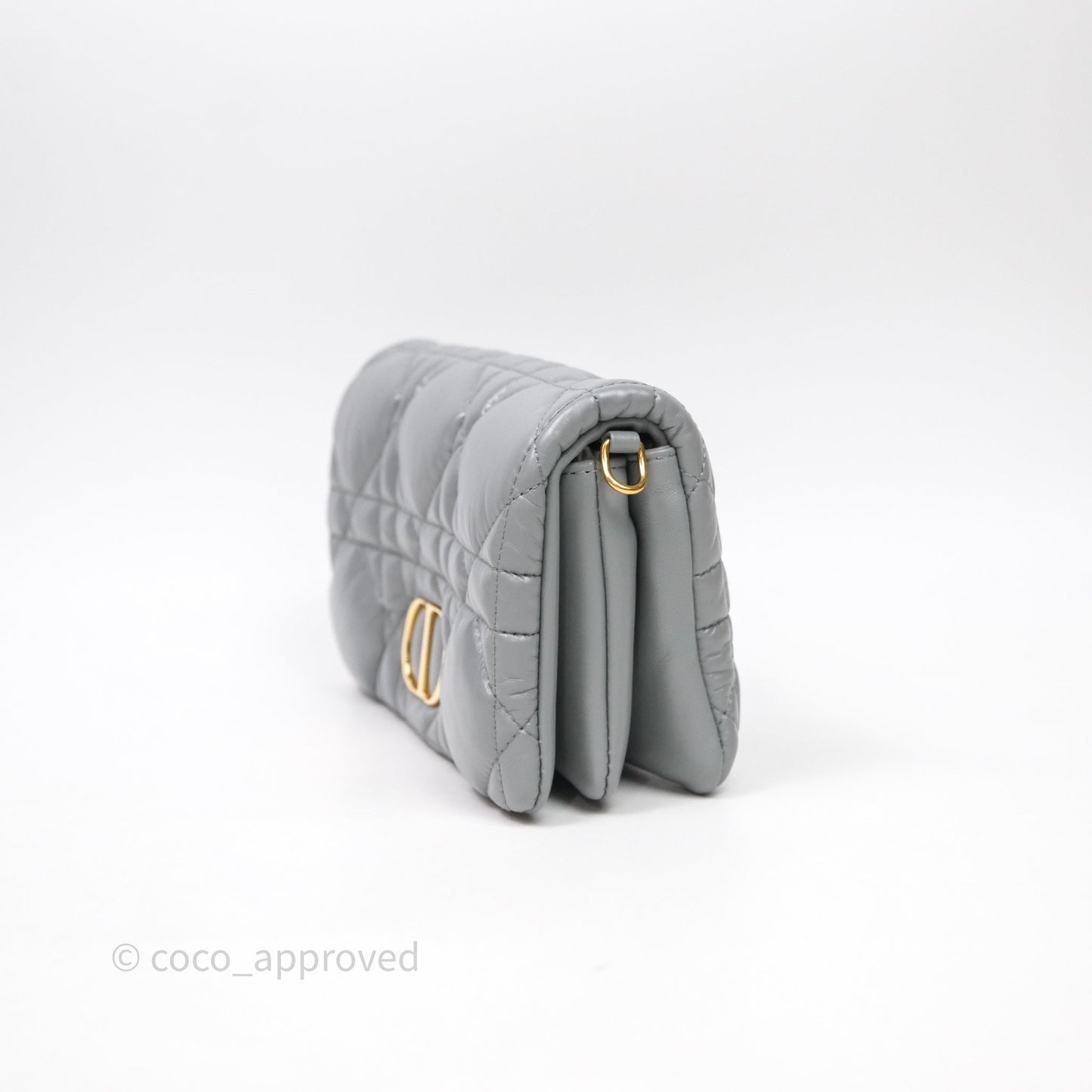 Christian Dior Mini Caro Bag Grey Macrocannage