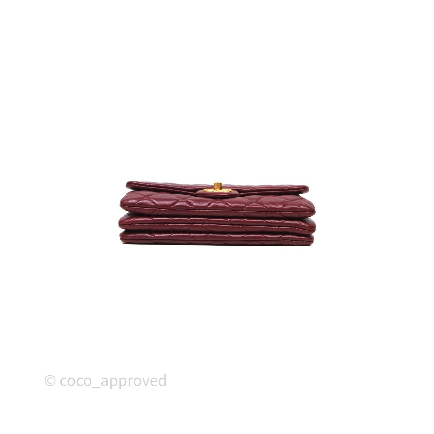 Chanel Small All Slide Adjustable Chain Flap Bag Burgundy Lambskin Aged Gold Hardware