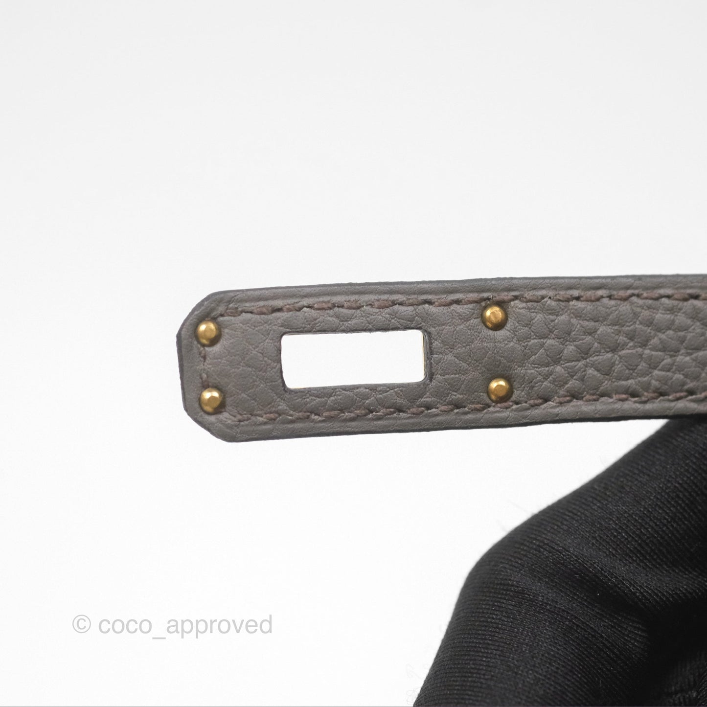 Hermès Retourne Kelly 25 Gris Etain 8F Togo Gold Hardware