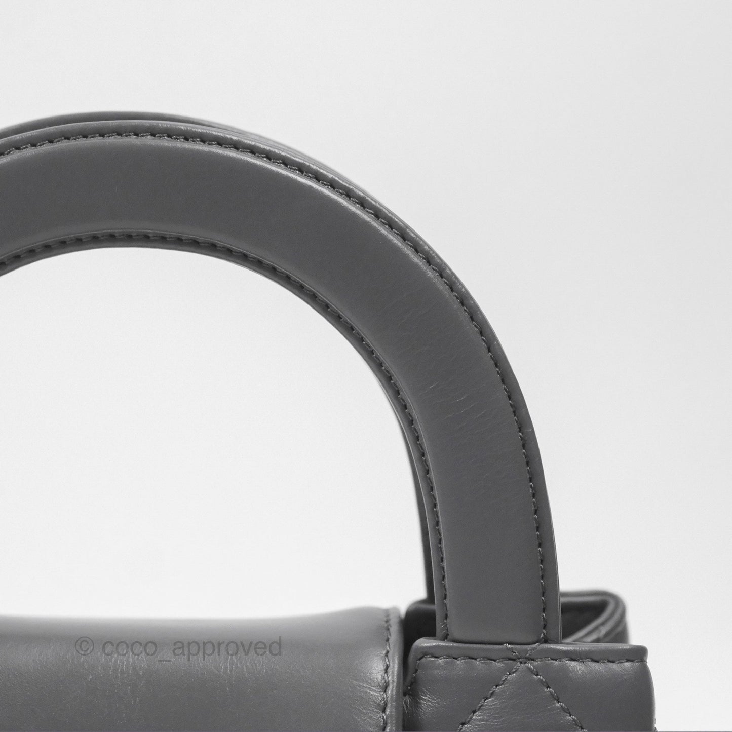 Chanel Kelly Bag Quilted Grey Shiny Calfskin Aged Gold Hardware