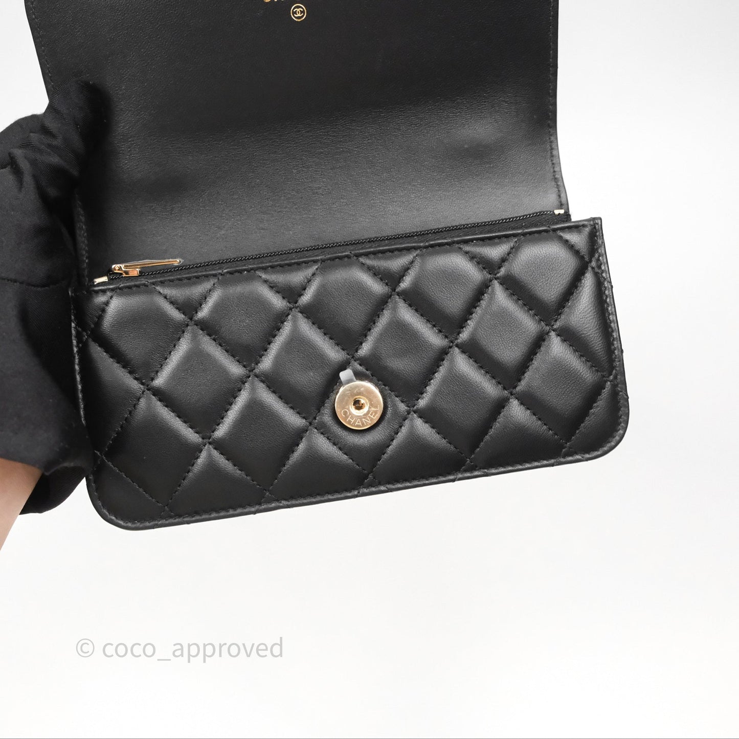 Chanel Top Handle Mini WOC Black Lambskin Gold Hardware