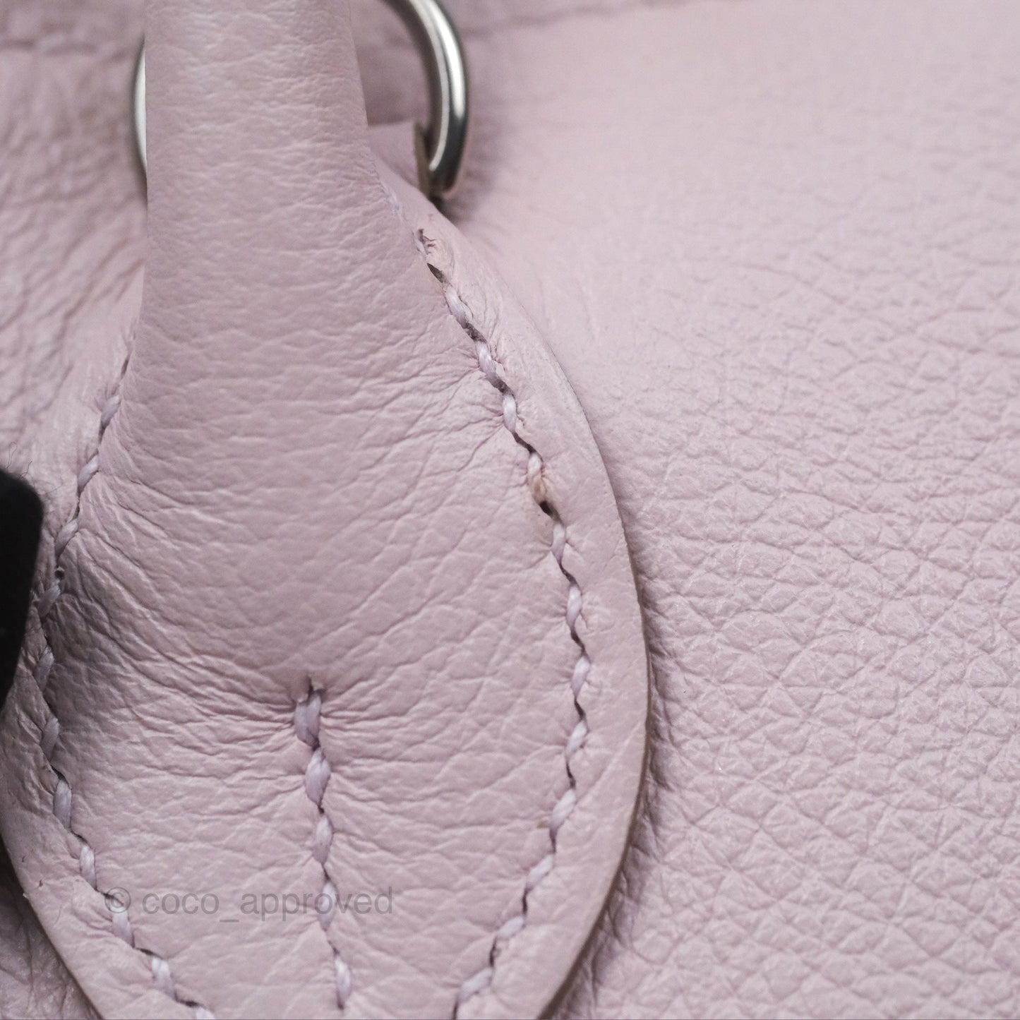 Hermès Bolide Mini 1923 Verso Evercolor Mauve Pale 09/ Caramel 28 Palladium Hardware