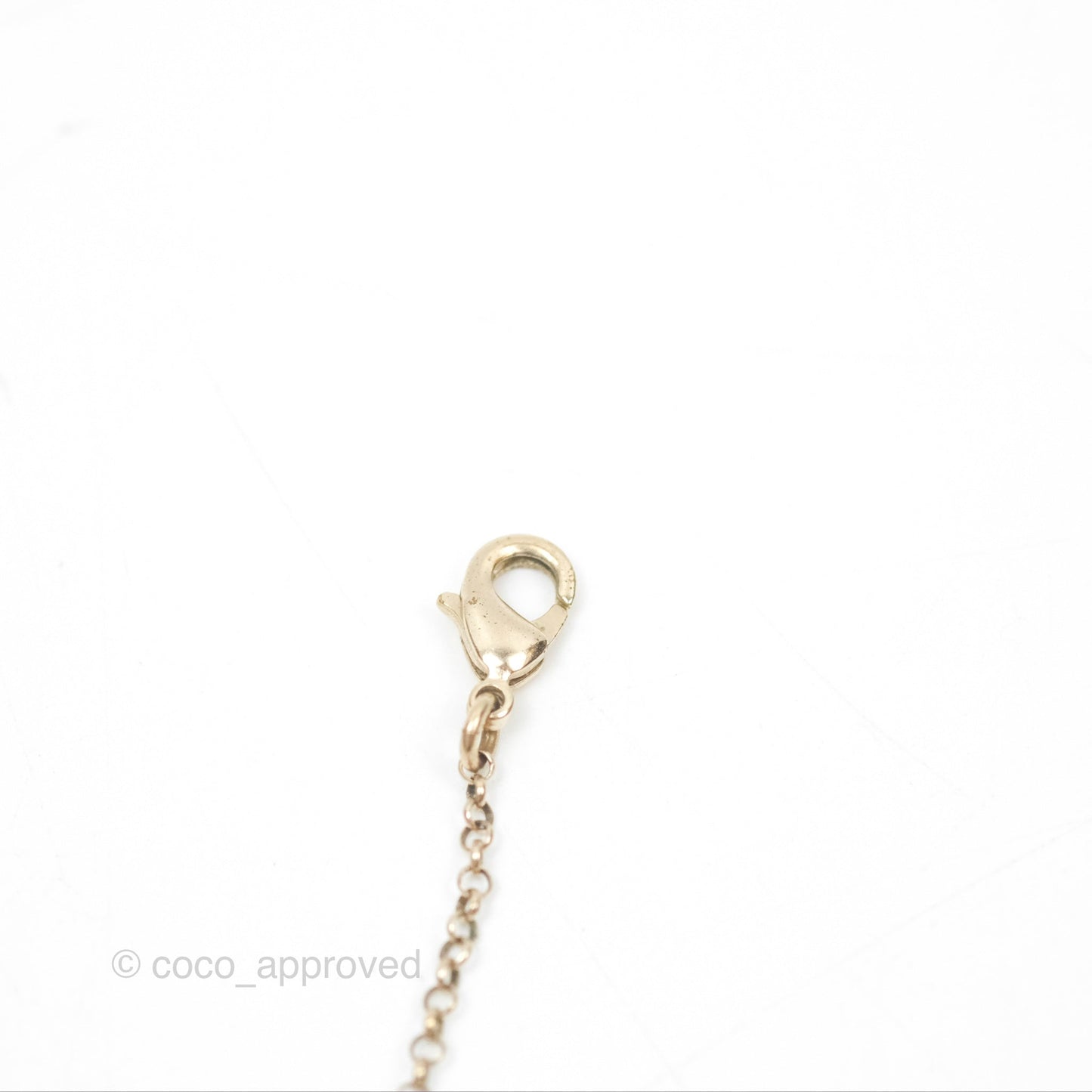 Chanel Heart Pearl CC Necklace Gold Tone 21B
