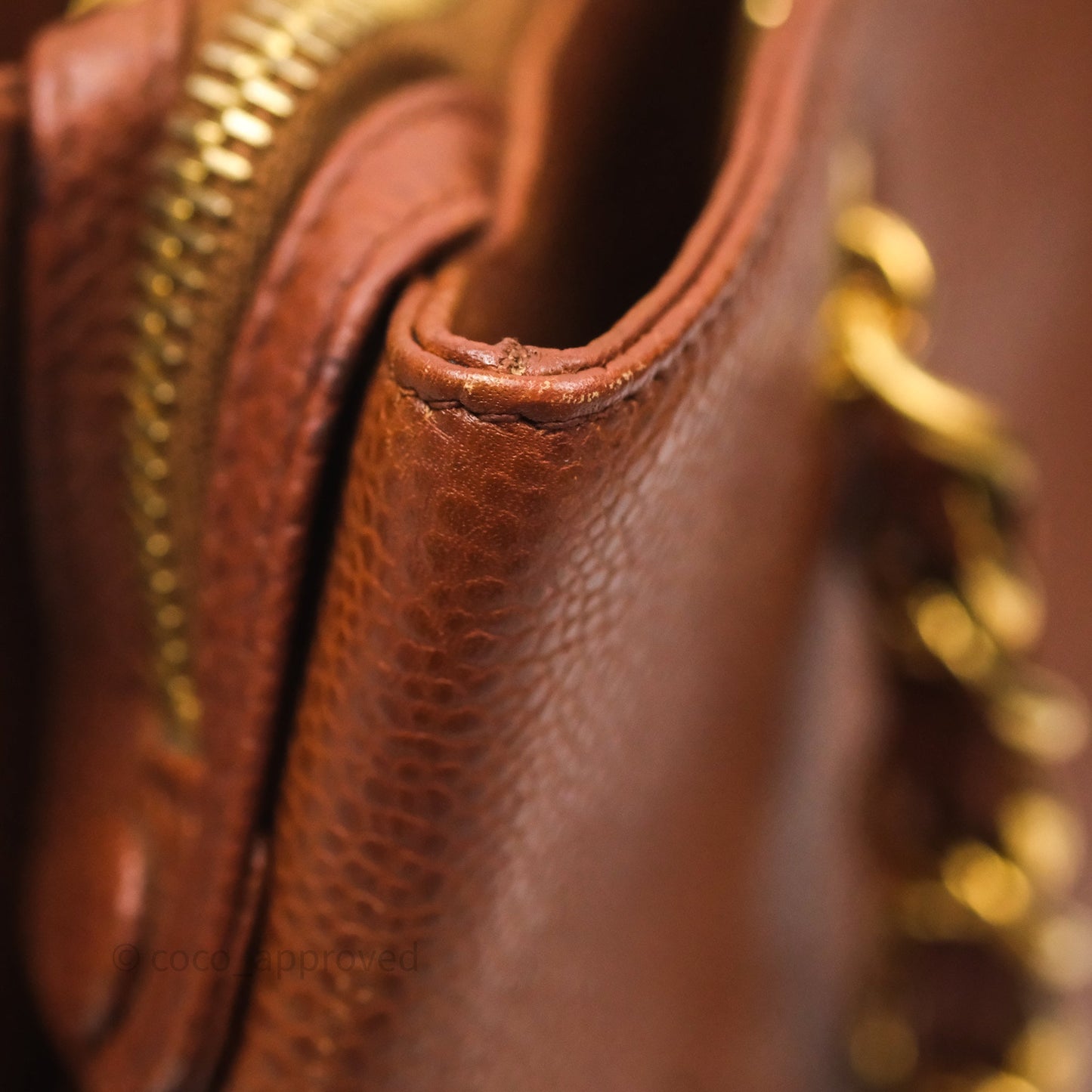 Chanel Vintage Tote Caramel Caviar 24K Gold Hardware