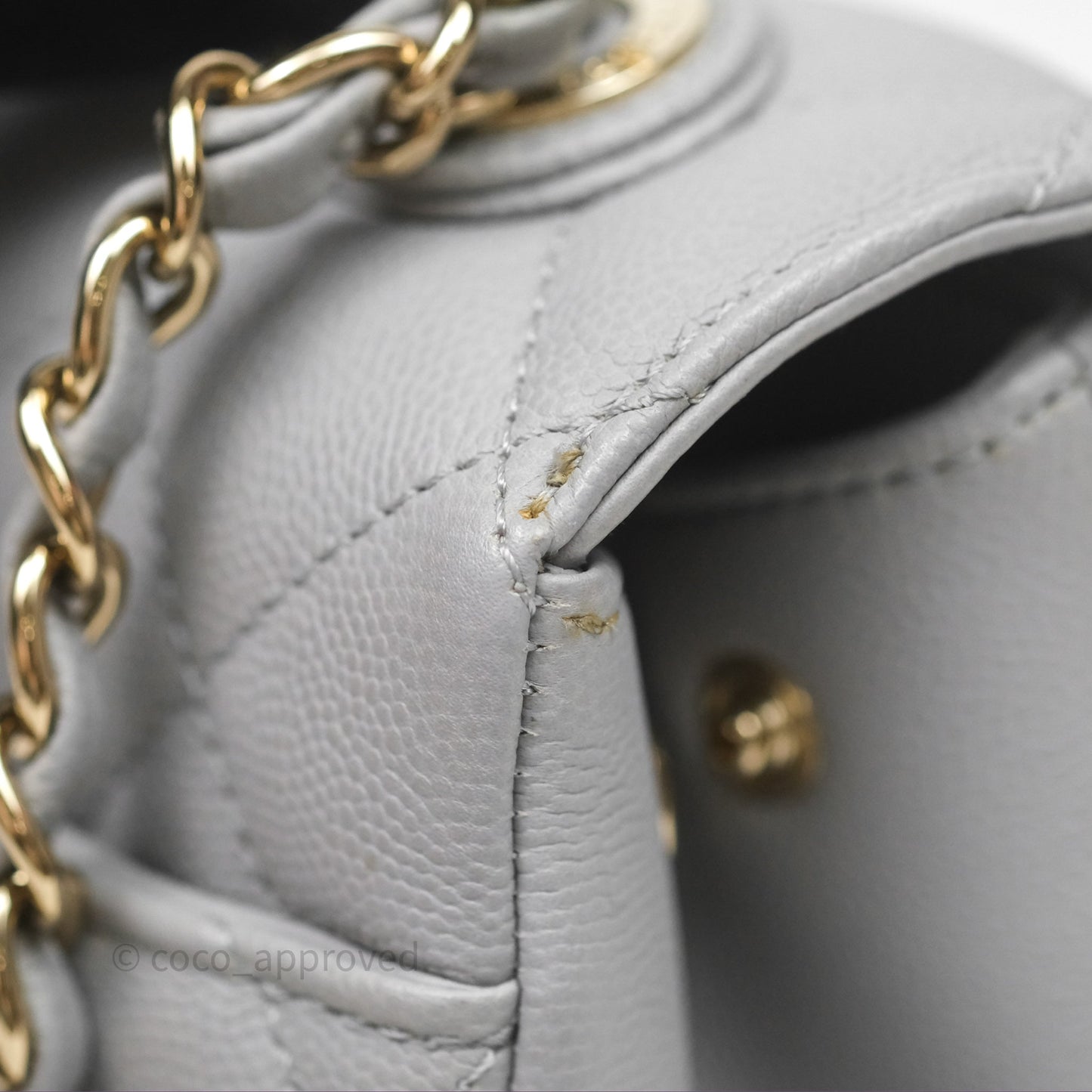 Chanel Quilted Medium Business Affinity Flap Grey Caviar Gold Hardware