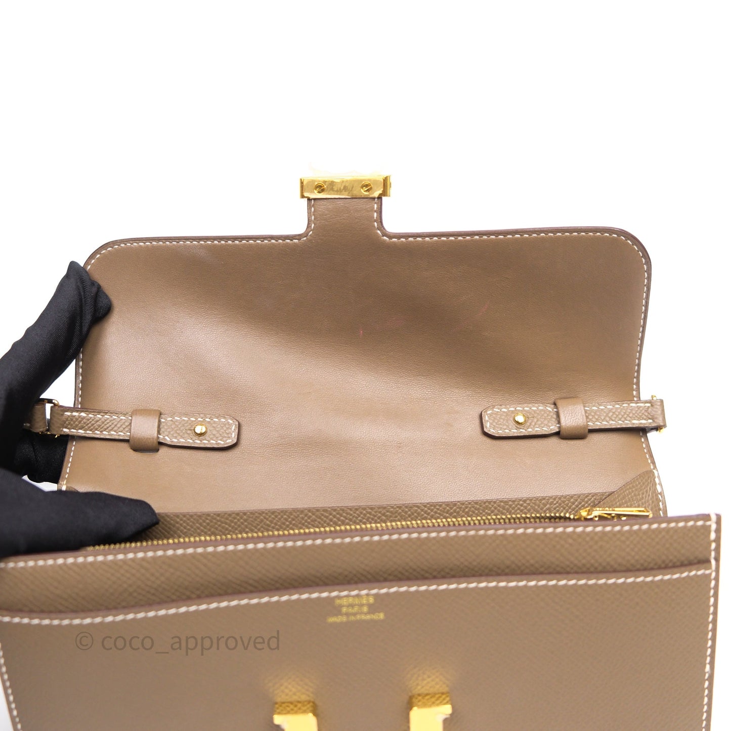 Hermès Constance To Go Wallet Etoupe 18 Epsom Gold Hardware