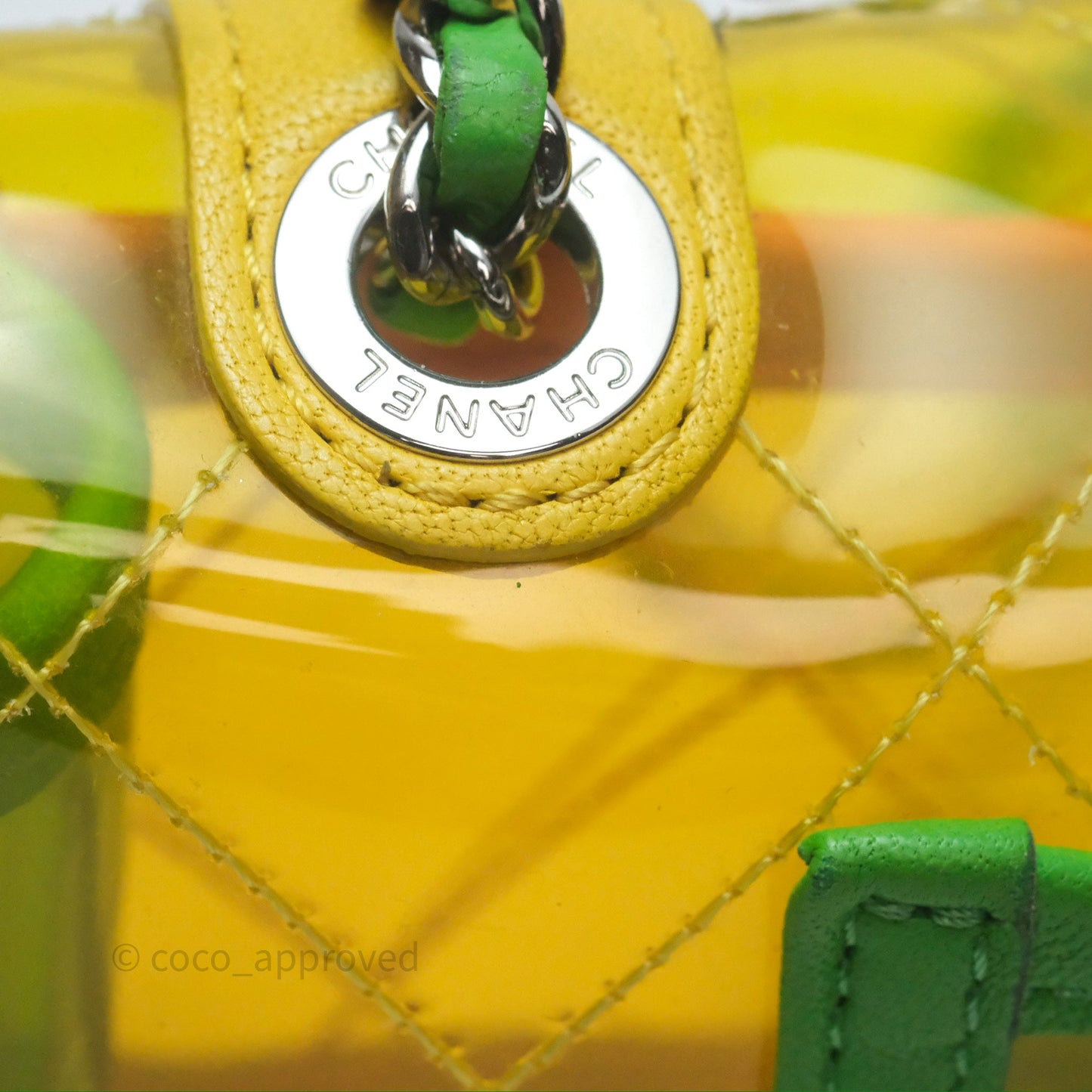 Chanel Mini Coco Splash Flap Bag PVC Lambskin Pink/Yellow/Green Silver Hardware