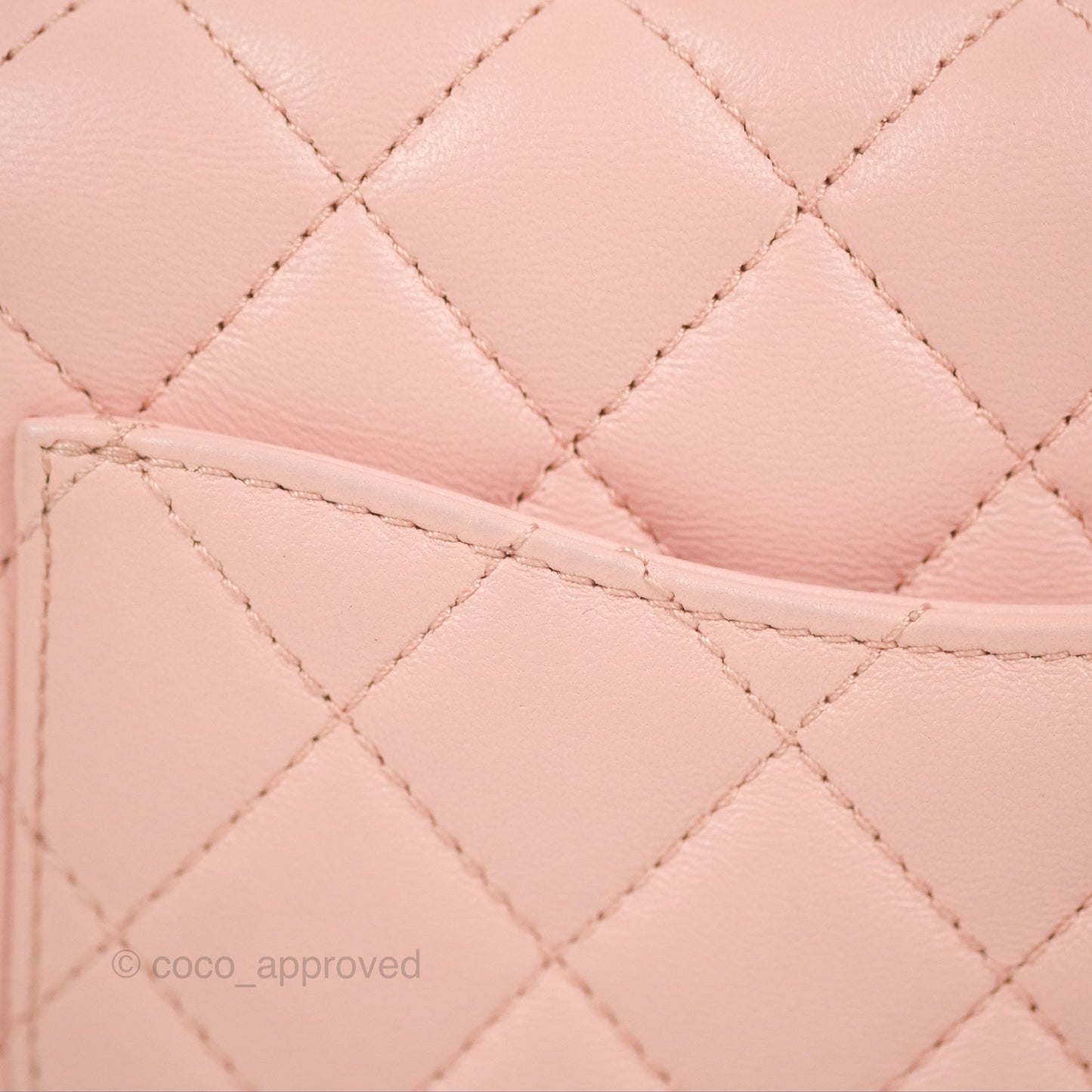 Chanel Quilted Mini Square Flap with Camellia Adjustable Chain Pink Clair Lambskin 23S