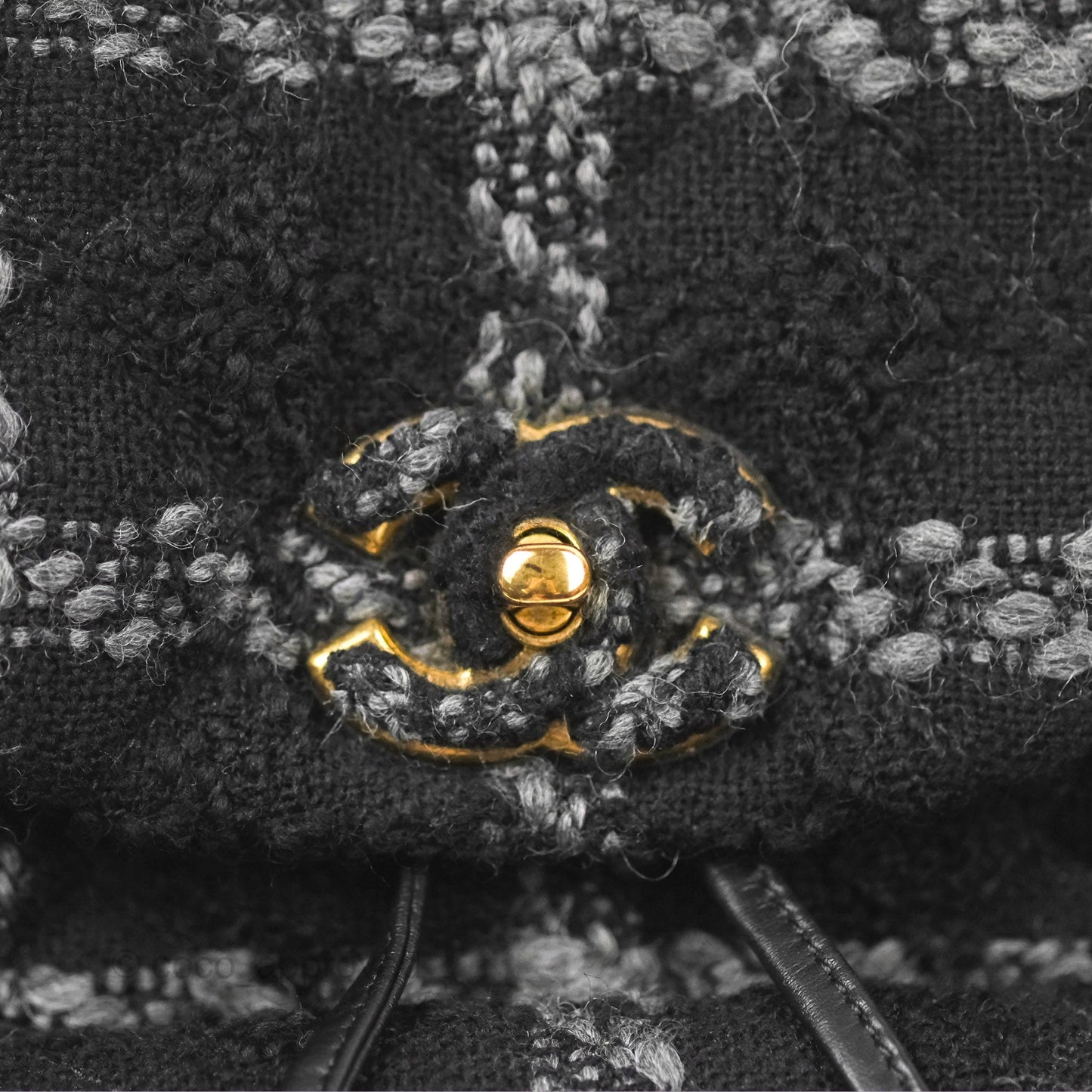 Chanel Duma Backpack Black Tweed Gold Hardware 22K