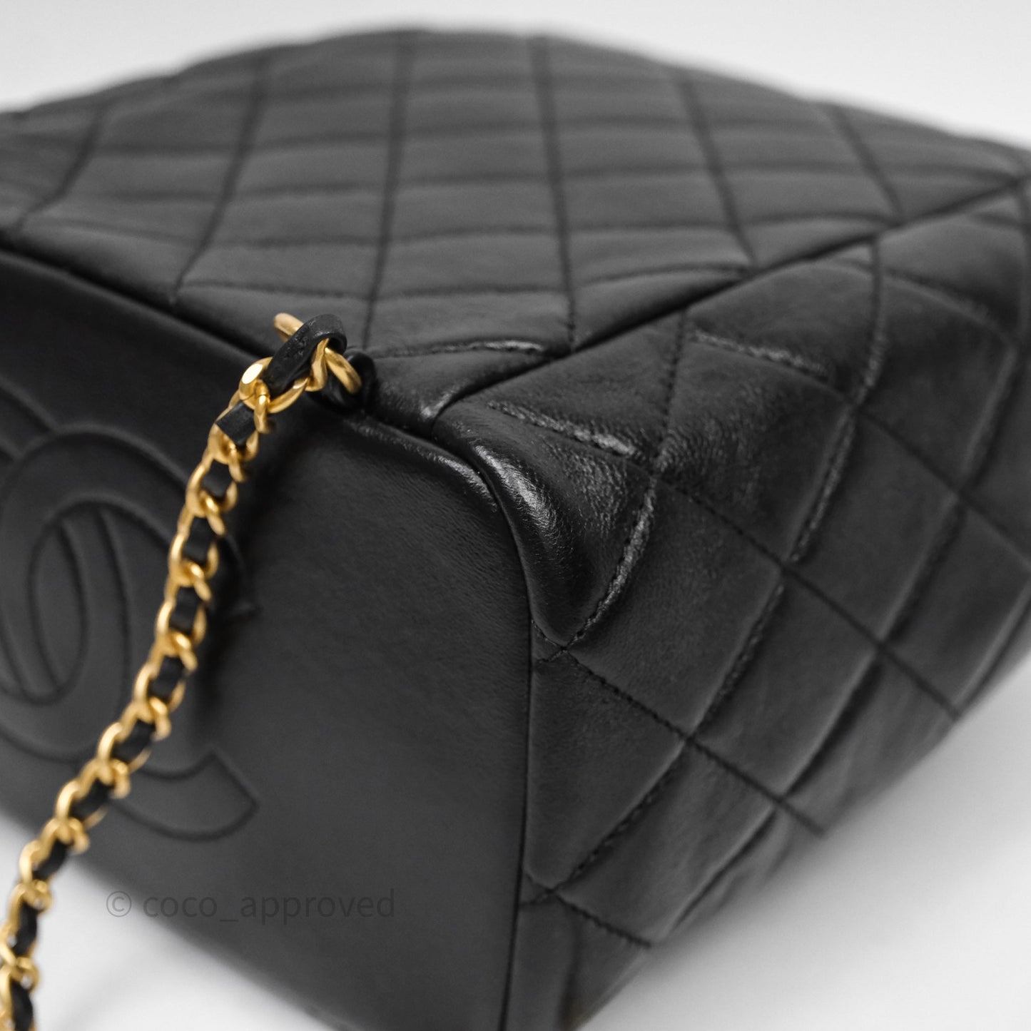 Chanel Backpack Black Calfskin Aged Gold Hardware