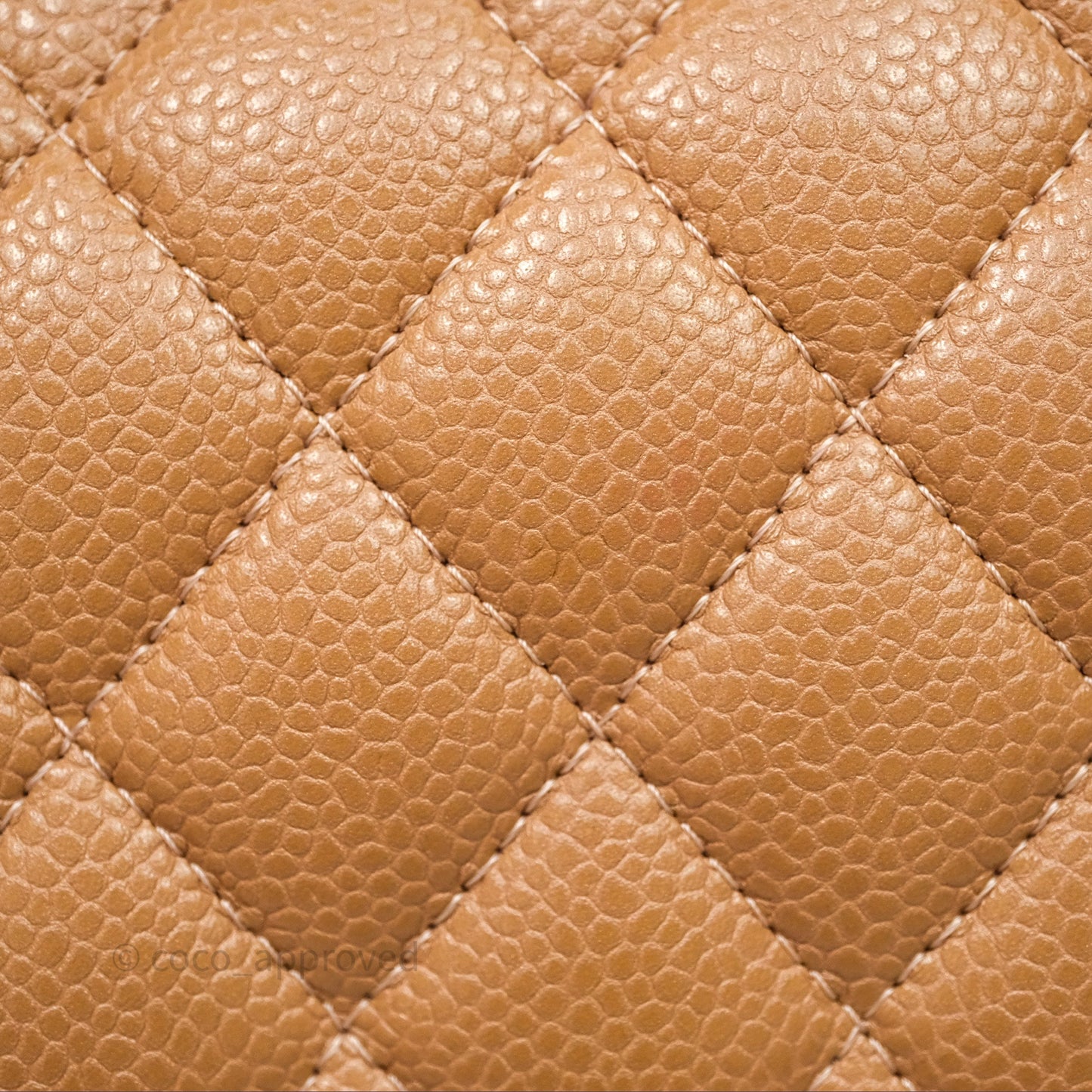 Chanel Classic M/L Medium Flap Quilted Beige Caviar Gold Hardware