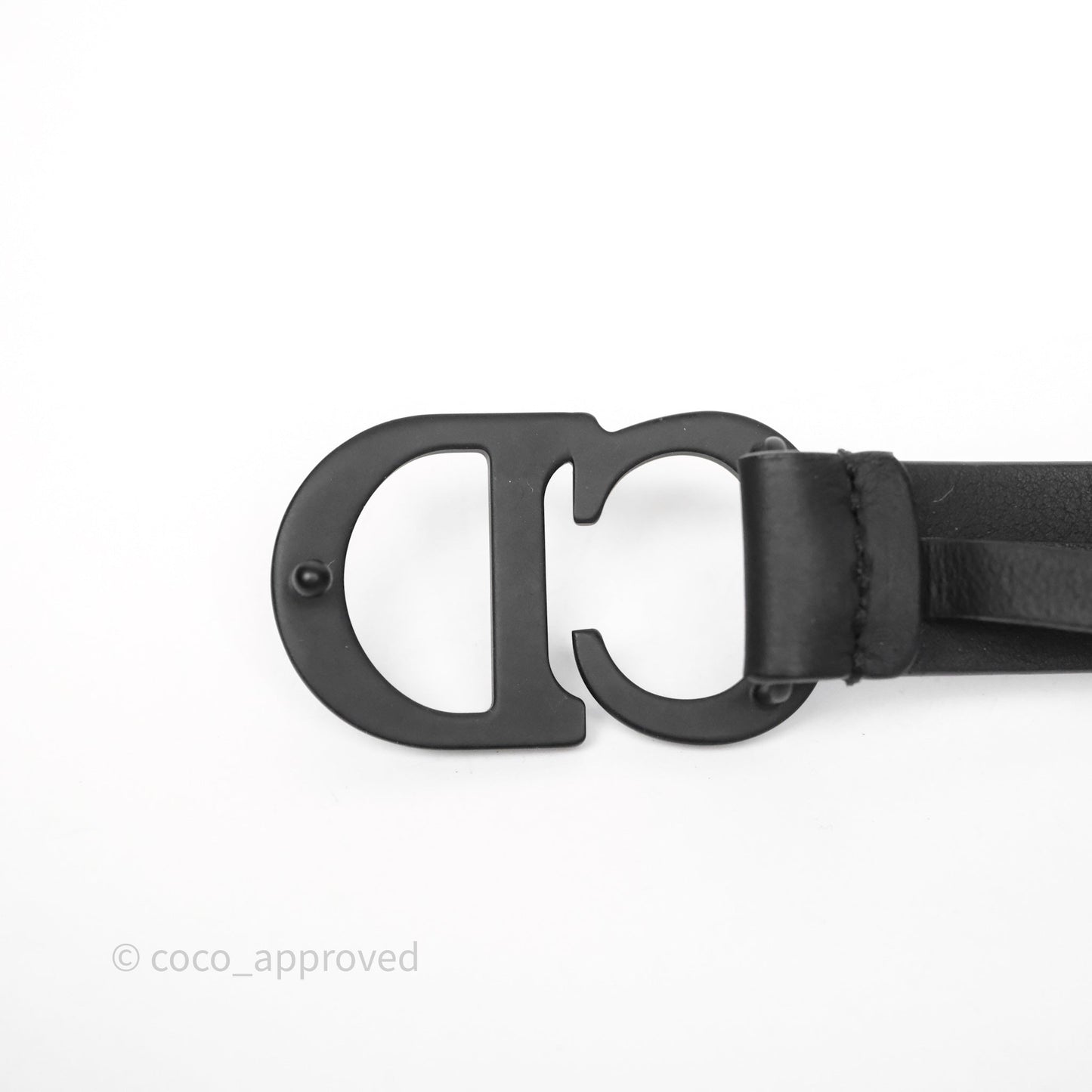 Christian Dior Saddle Belt 20mm Ultramatte So Black Calfskin Size 85