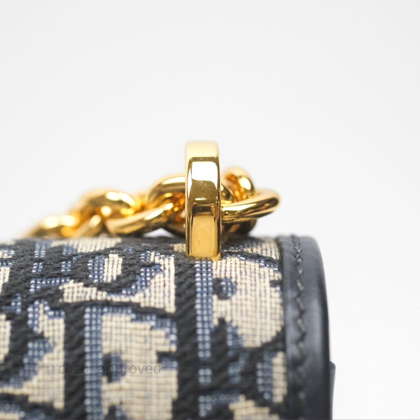 Christian Dior 30 Montaigne Chain Bag Blue Dior Oblique Jacquard