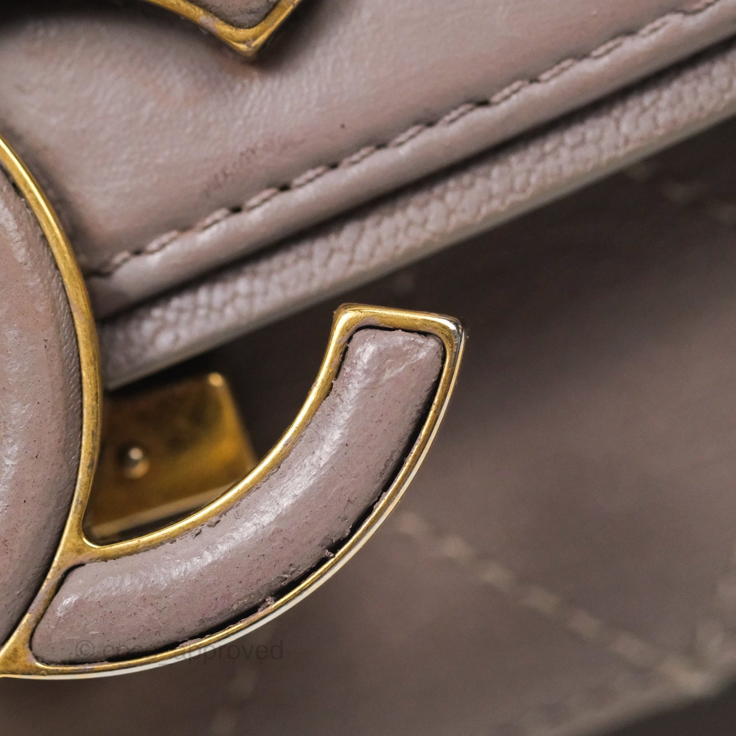 Chanel Coco Curve Flap Burnished Lilac Grey Calfskin Goatskin Antique Gold Hardware