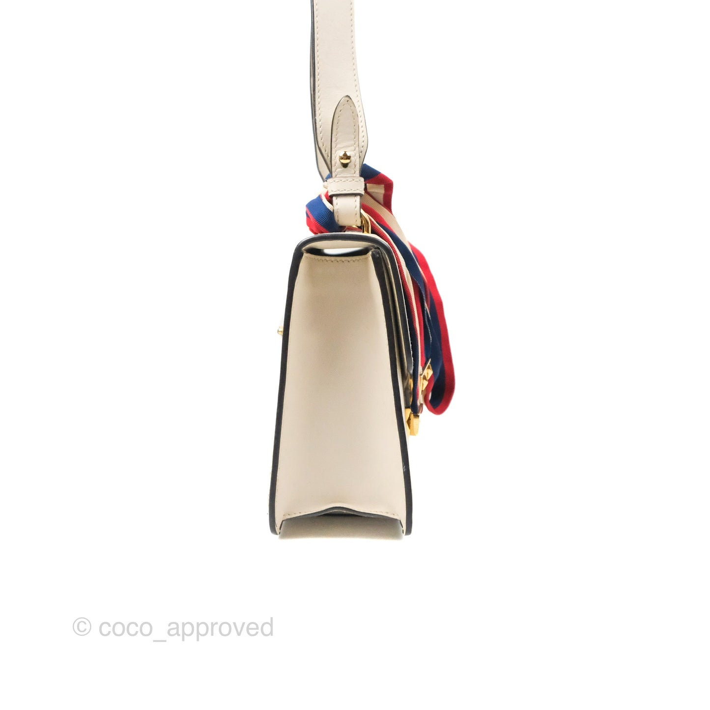 Gucci Calfskin Small Sylvie Shoulder Bag White