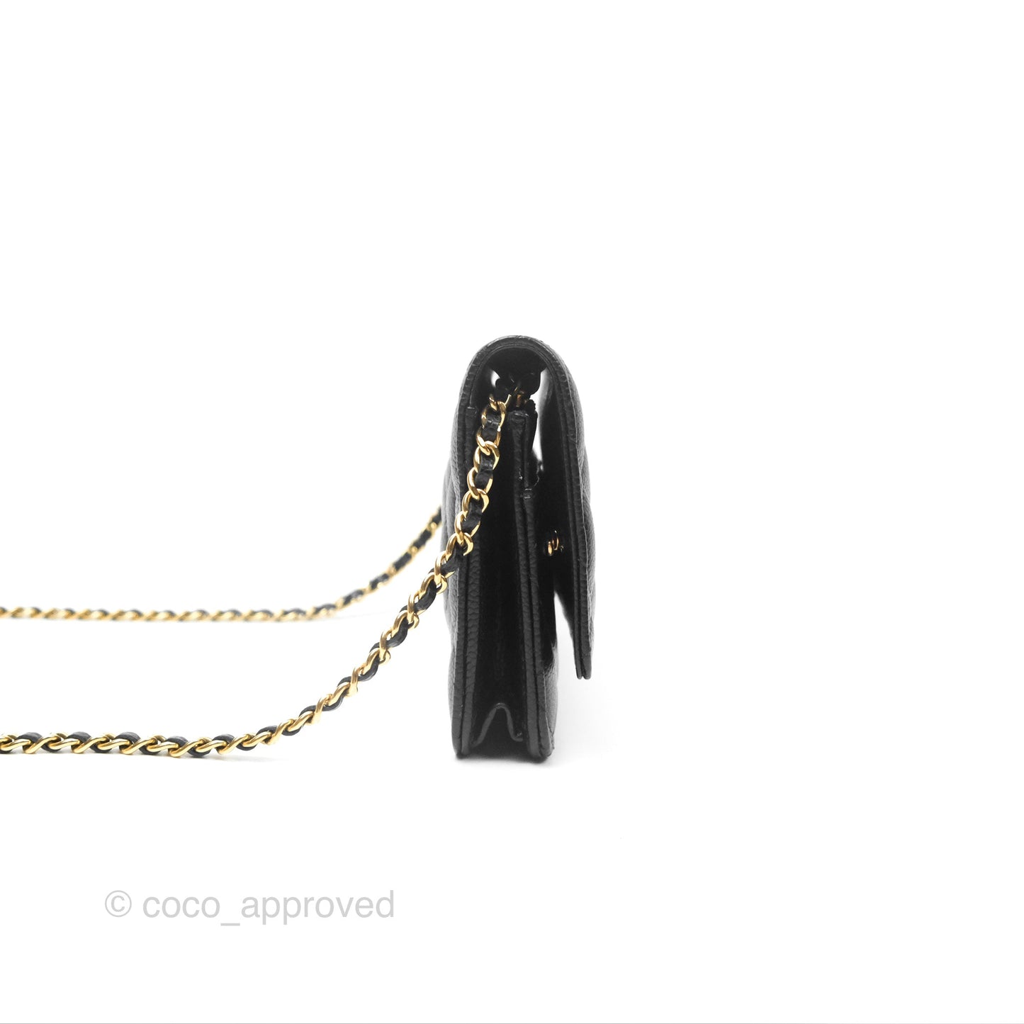 Chanel Quilted Classic Wallet On Chain WOC Black Caviar Gold Hardware