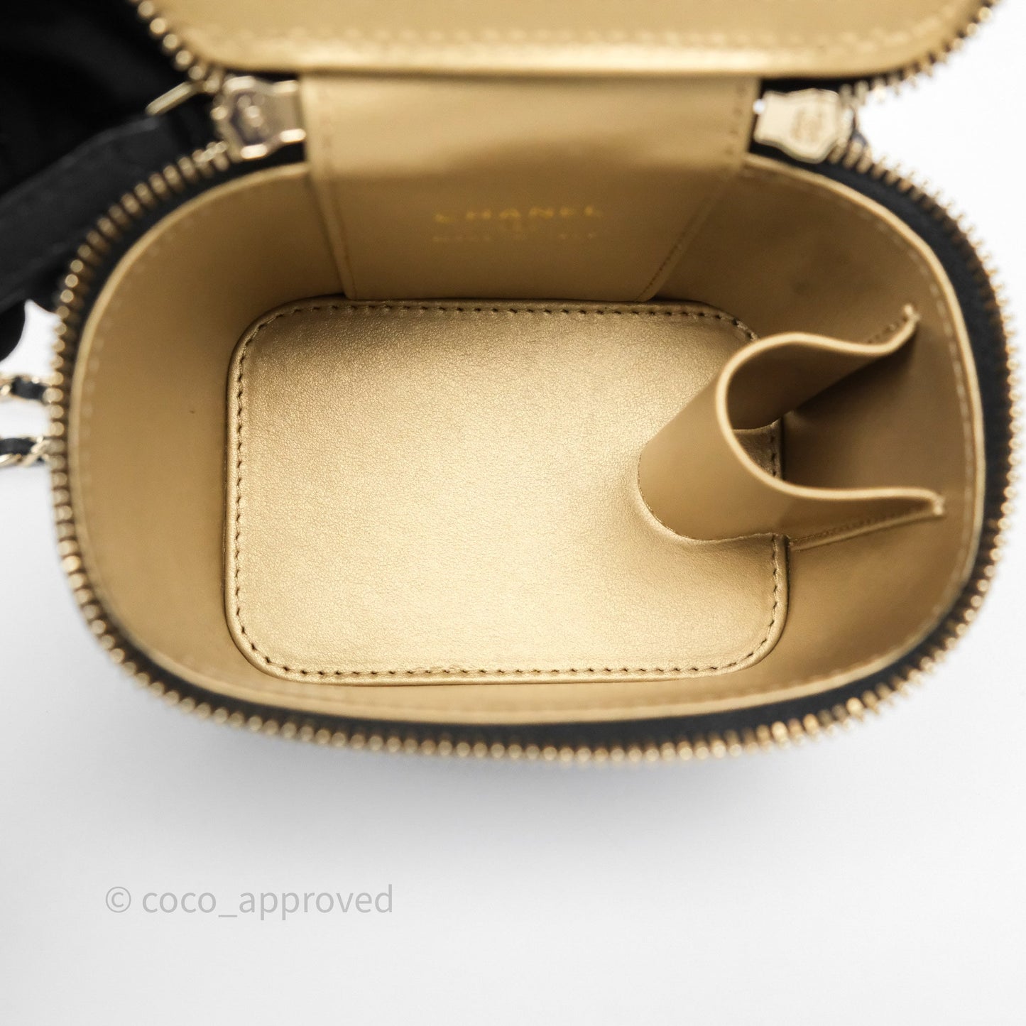 Chanel Mini Ball Crush Vanity With Chain Black Lambskin Gold Hardware