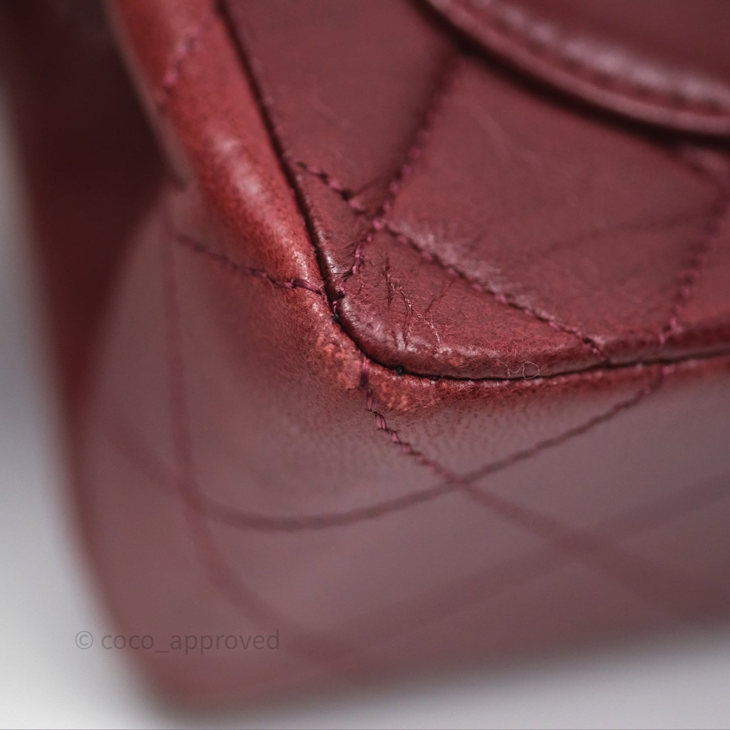 Chanel Vintage Mini Square Burgundy Lambskin 24K Gold Hardware